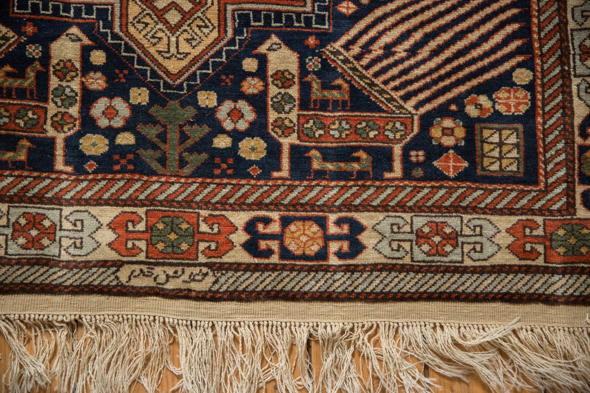 4x6.5 Vintage Romanian Akstafa Design Rug - Image 7
