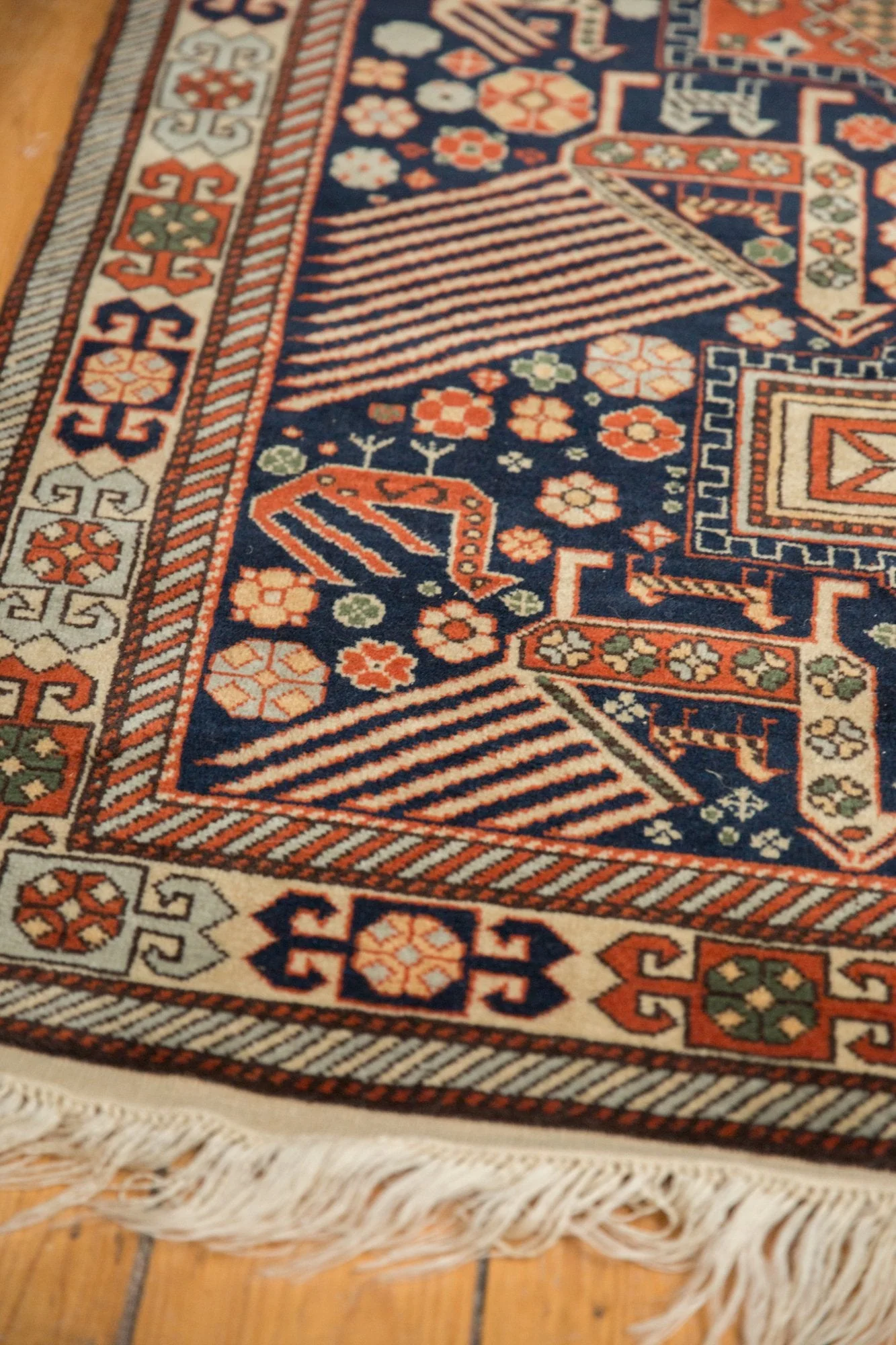 4x6.5 Vintage Romanian Akstafa Design Rug - Image 9