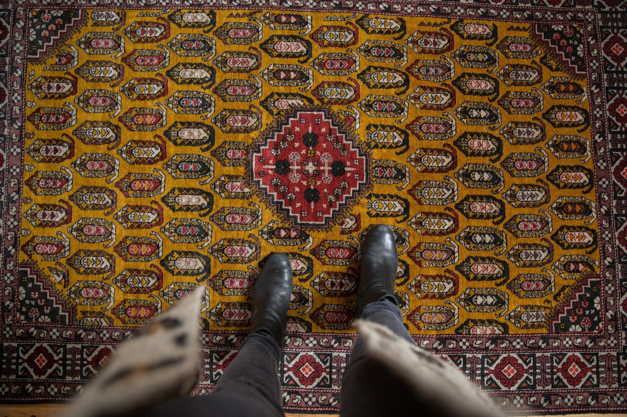 4x6.5 Vintage Romanian Shirvan Design Rug - Image 2