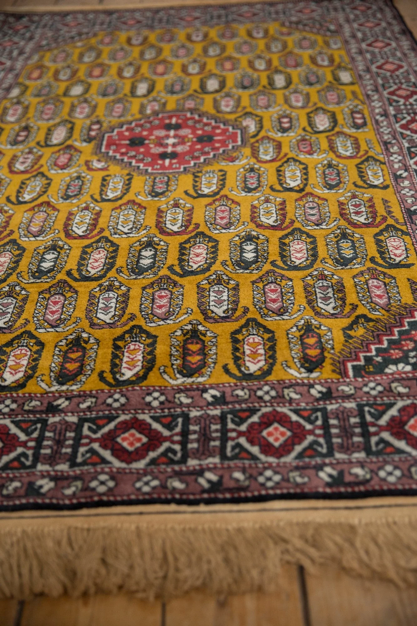 4x6.5 Vintage Romanian Shirvan Design Rug - Image 5