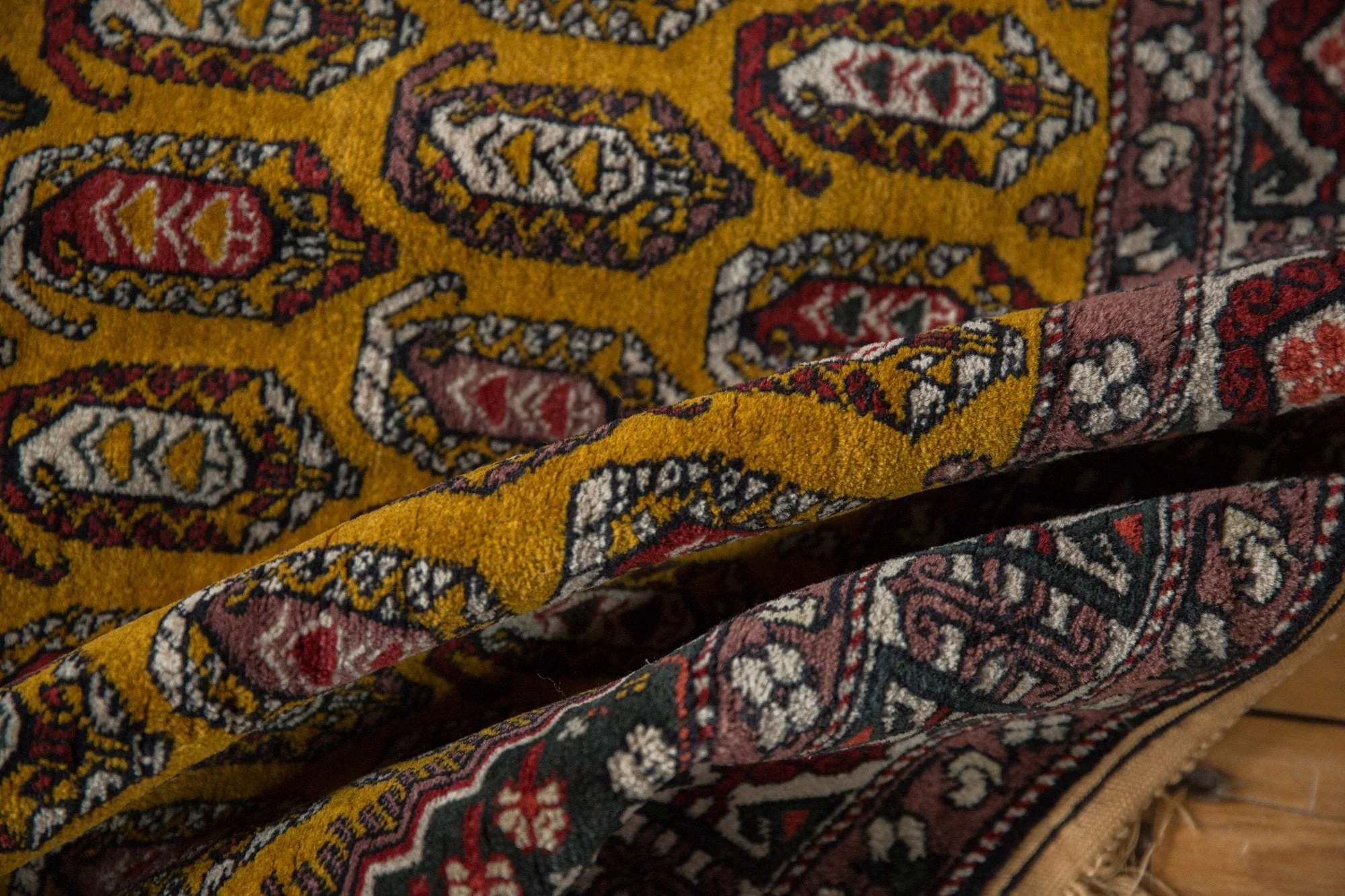 4x6.5 Vintage Romanian Shirvan Design Rug - Image 9