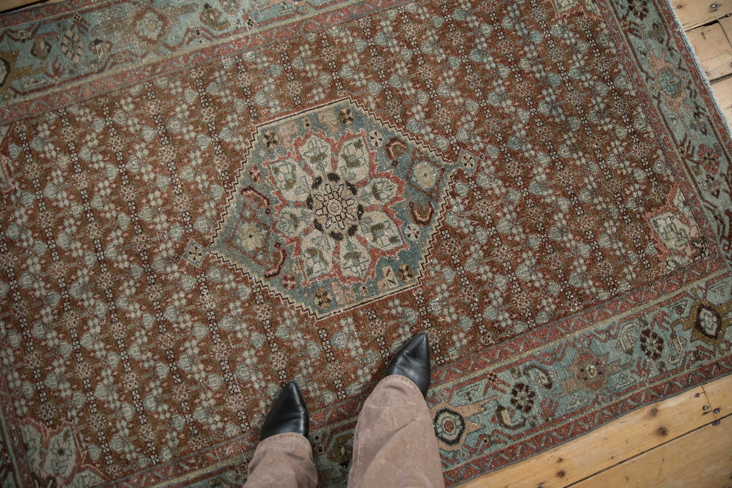 4x6 Antique Distressed Malayer Rug - Image 2