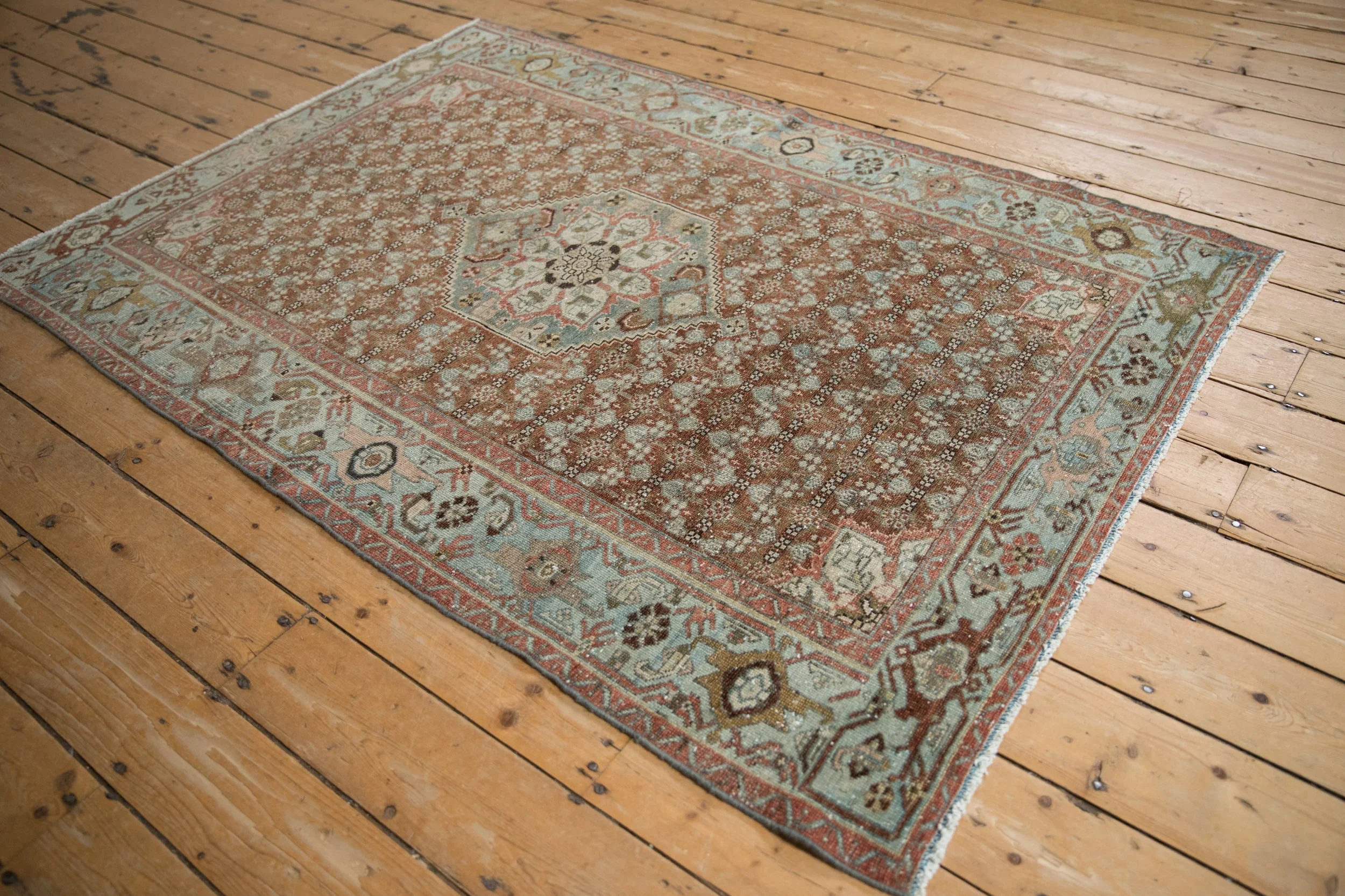 4x6 Antique Distressed Malayer Rug - Image 4