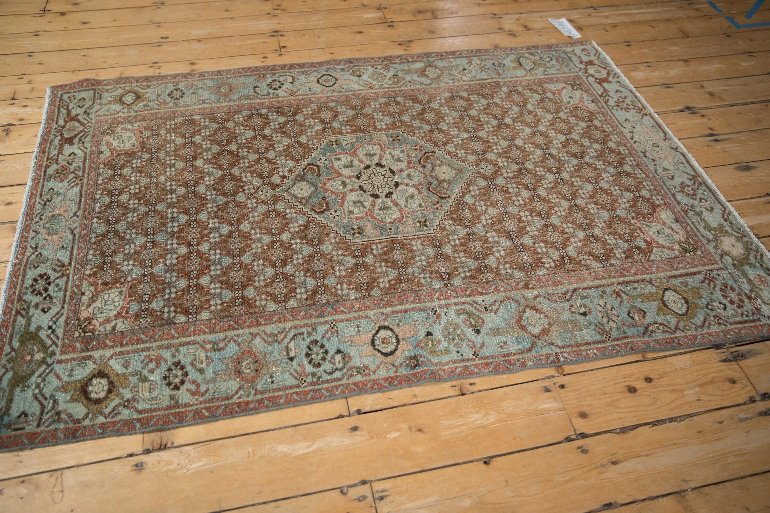 4x6 Antique Distressed Malayer Rug - Image 6