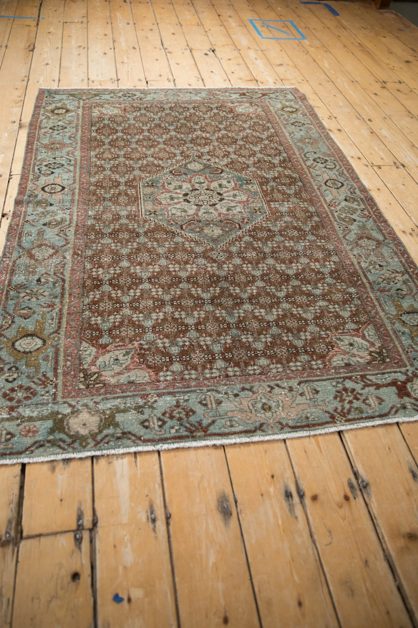 4x6 Antique Distressed Malayer Rug - Image 7