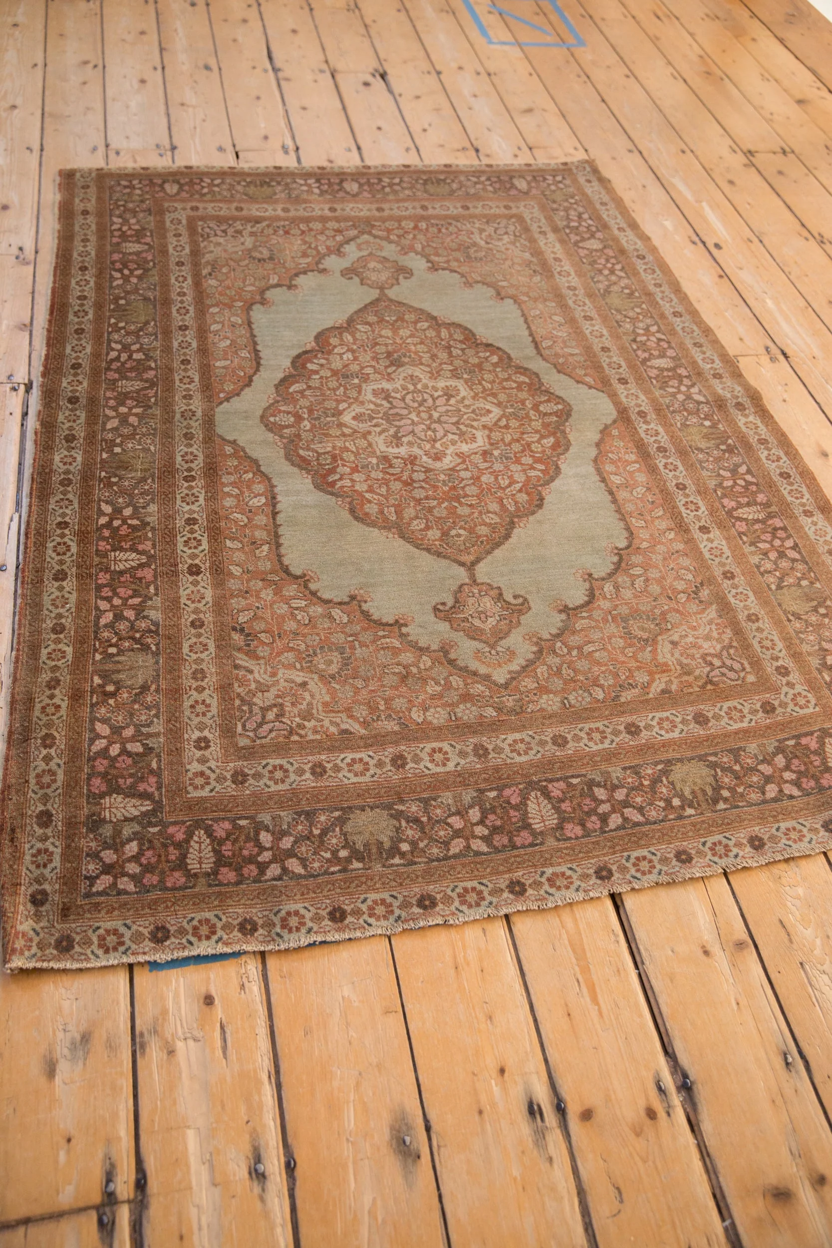 4x6 Antique Tabriz Rug - Image 7