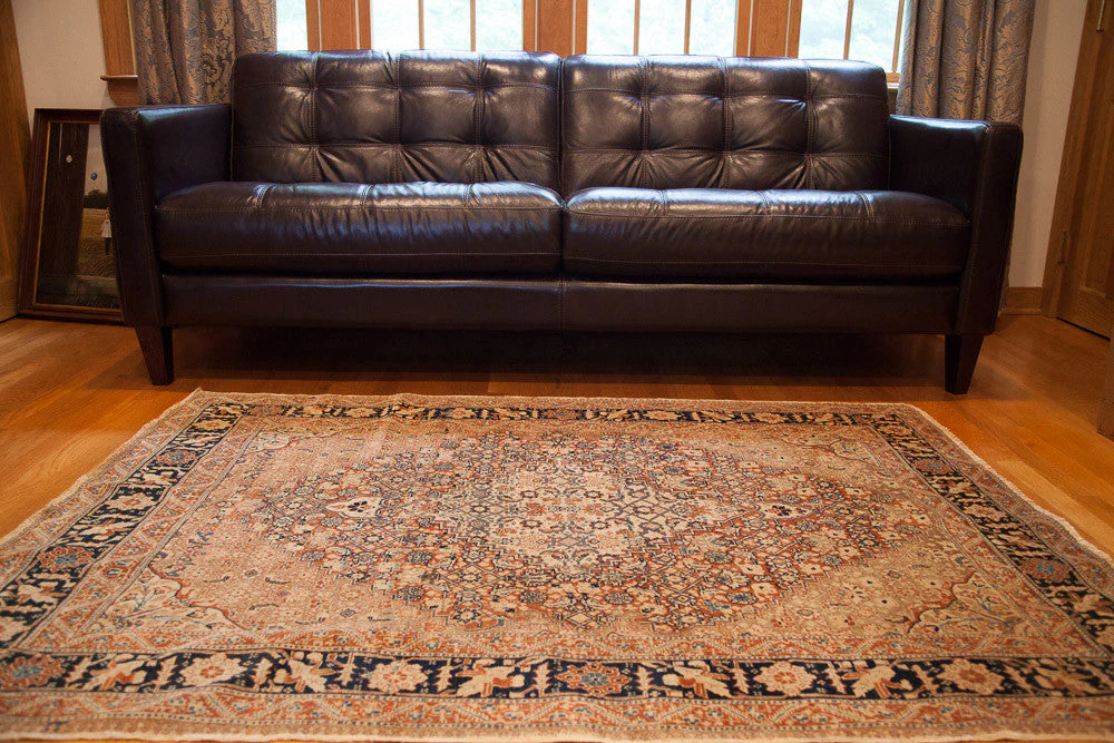 4x6 Fine Antique Tabriz Area Rug - Image 8