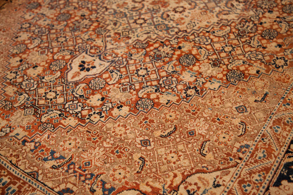 4x6 Fine Antique Tabriz Area Rug - Image 9
