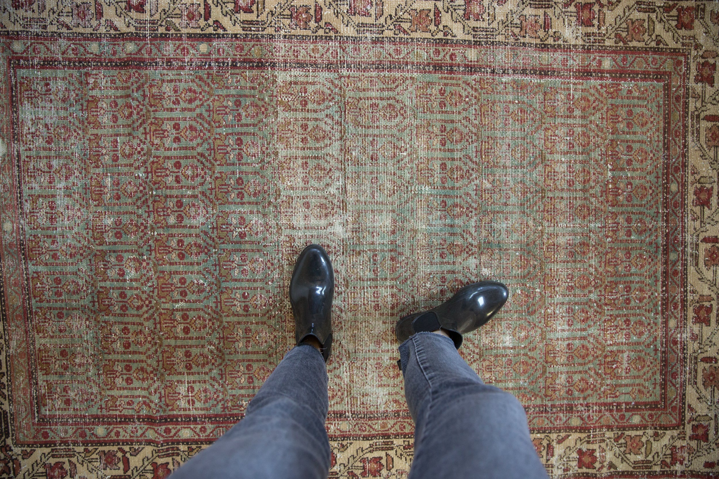 4x6 Vintage Distressed Hamadan Rug - Image 2
