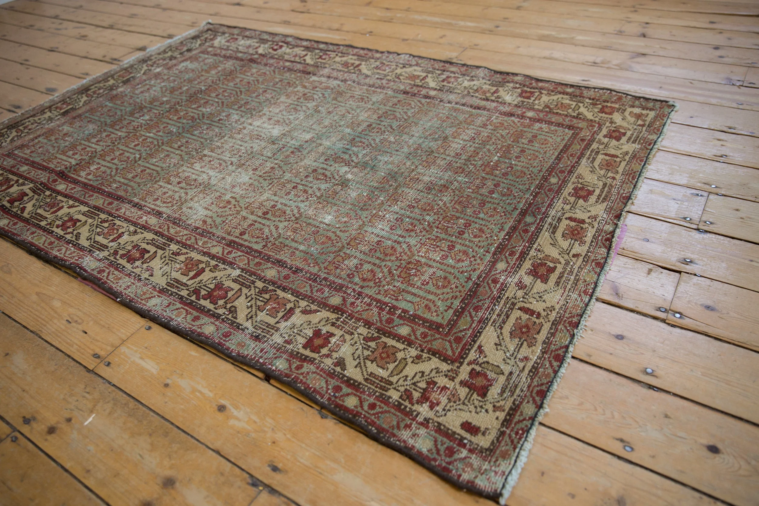 4x6 Vintage Distressed Hamadan Rug - Image 6