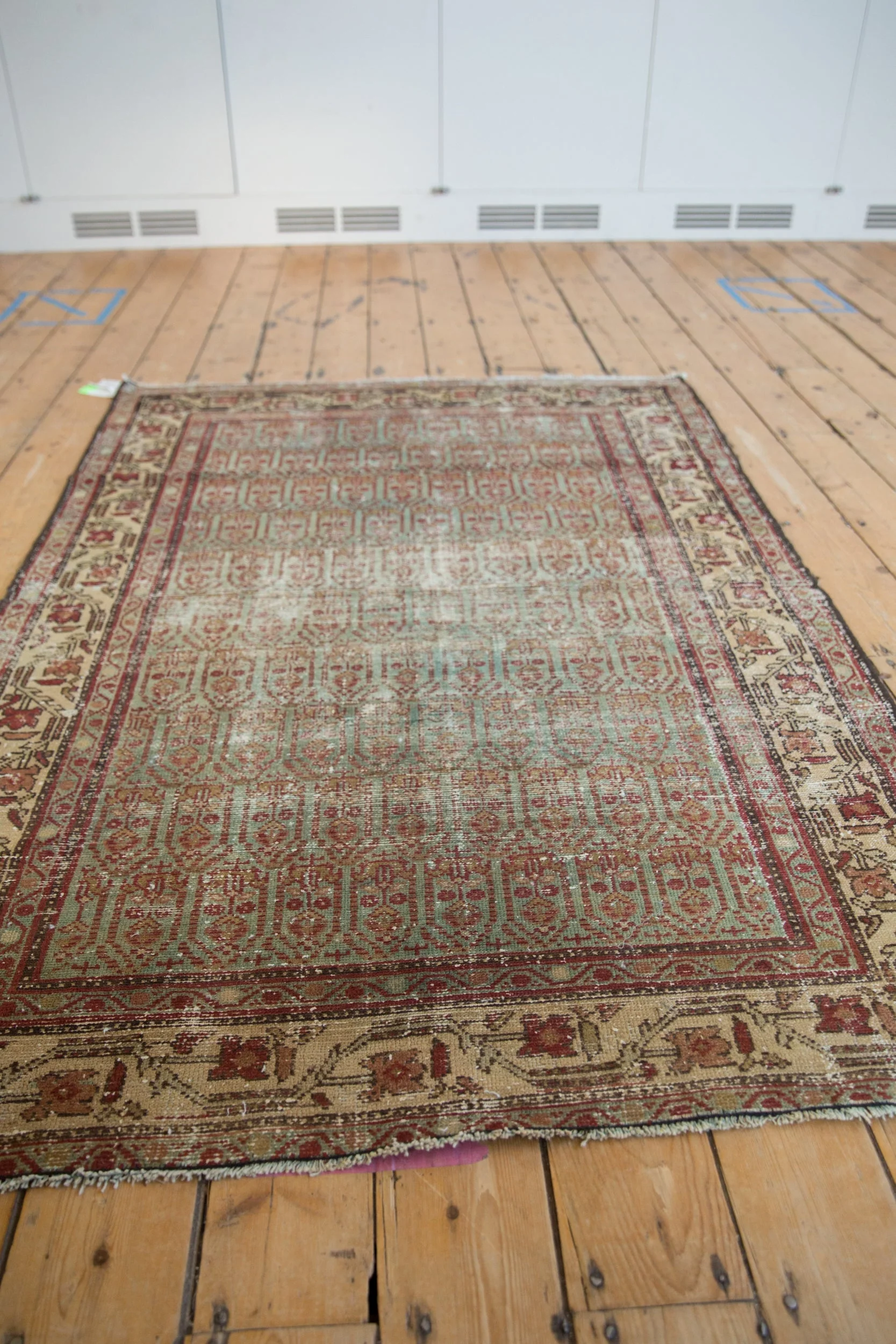 4x6 Vintage Distressed Hamadan Rug - Image 7