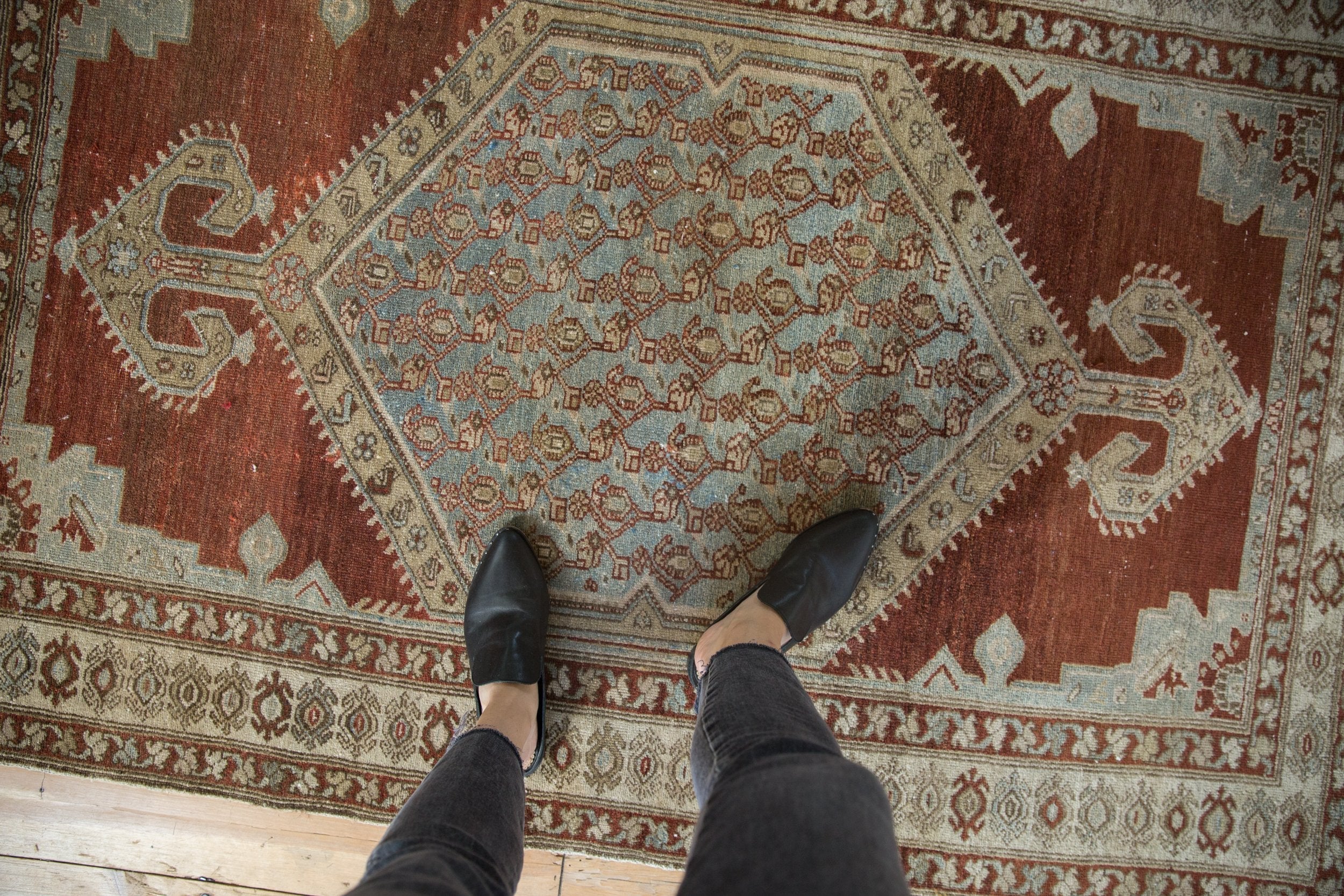 4x6 Vintage Distressed Malayer Rug - Image 2