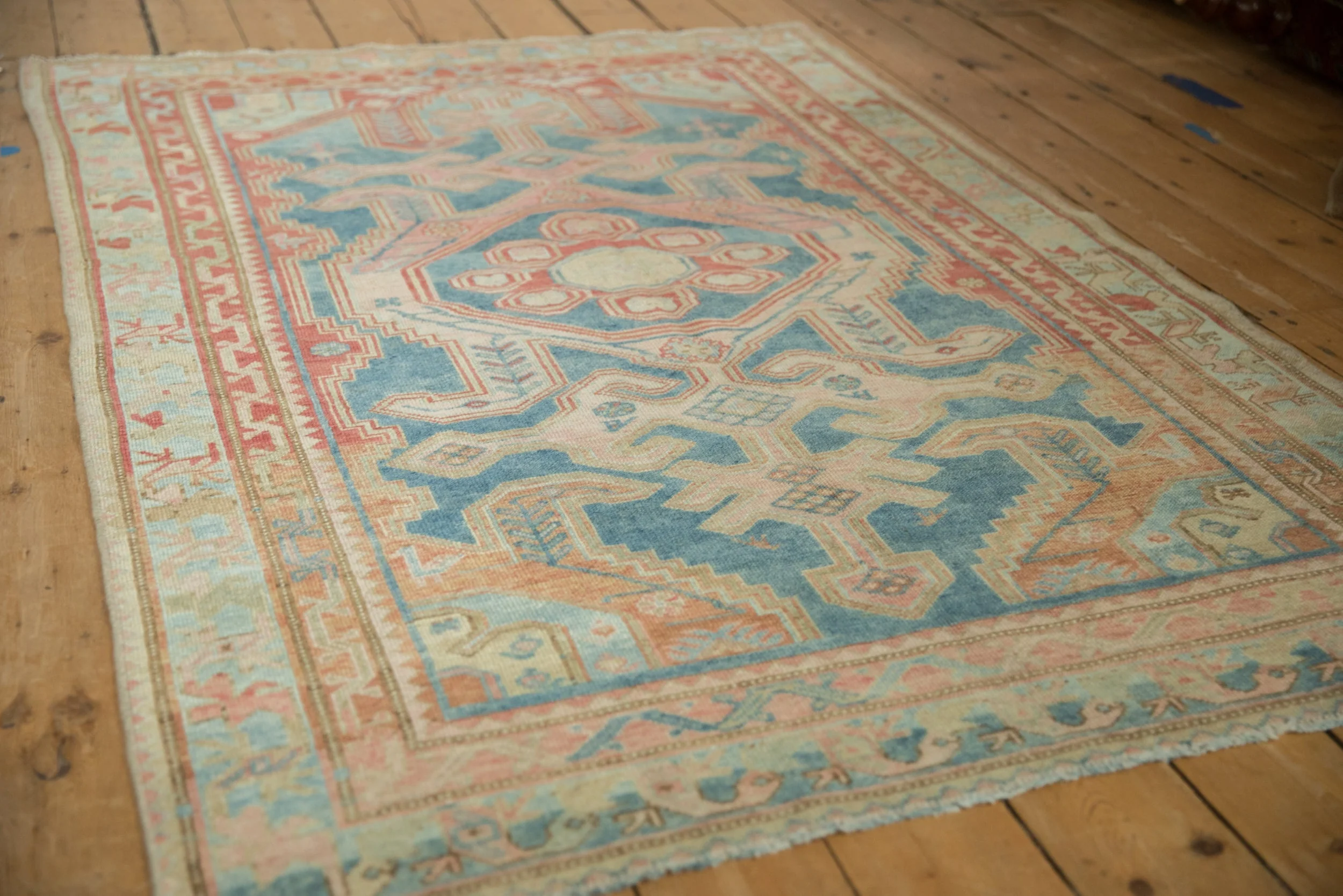 4x6 Vintage Distressed Malayer Rug - Image 4