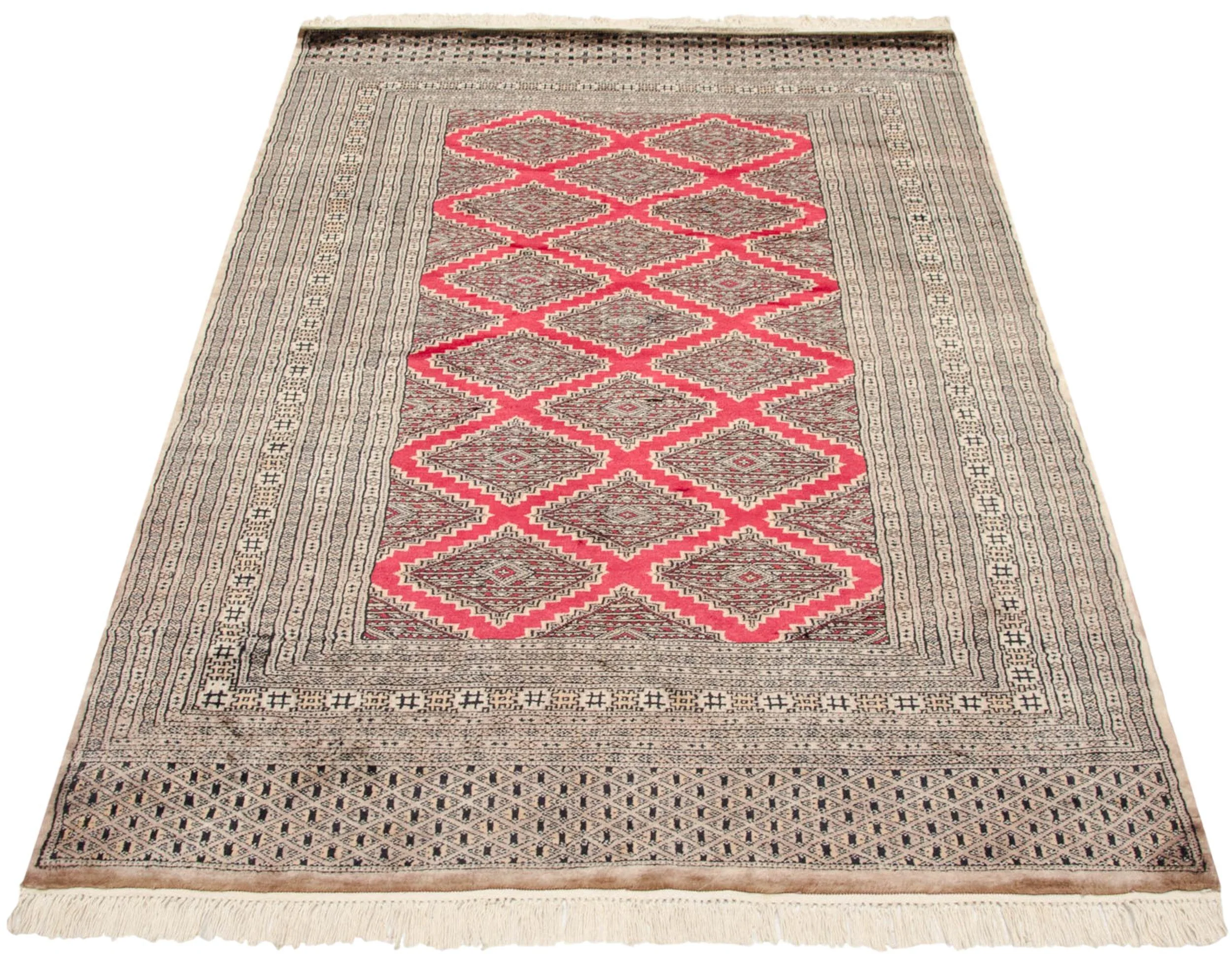 4x6 Vintage Fine Pakistani Turkmen Design Rug - Image 3