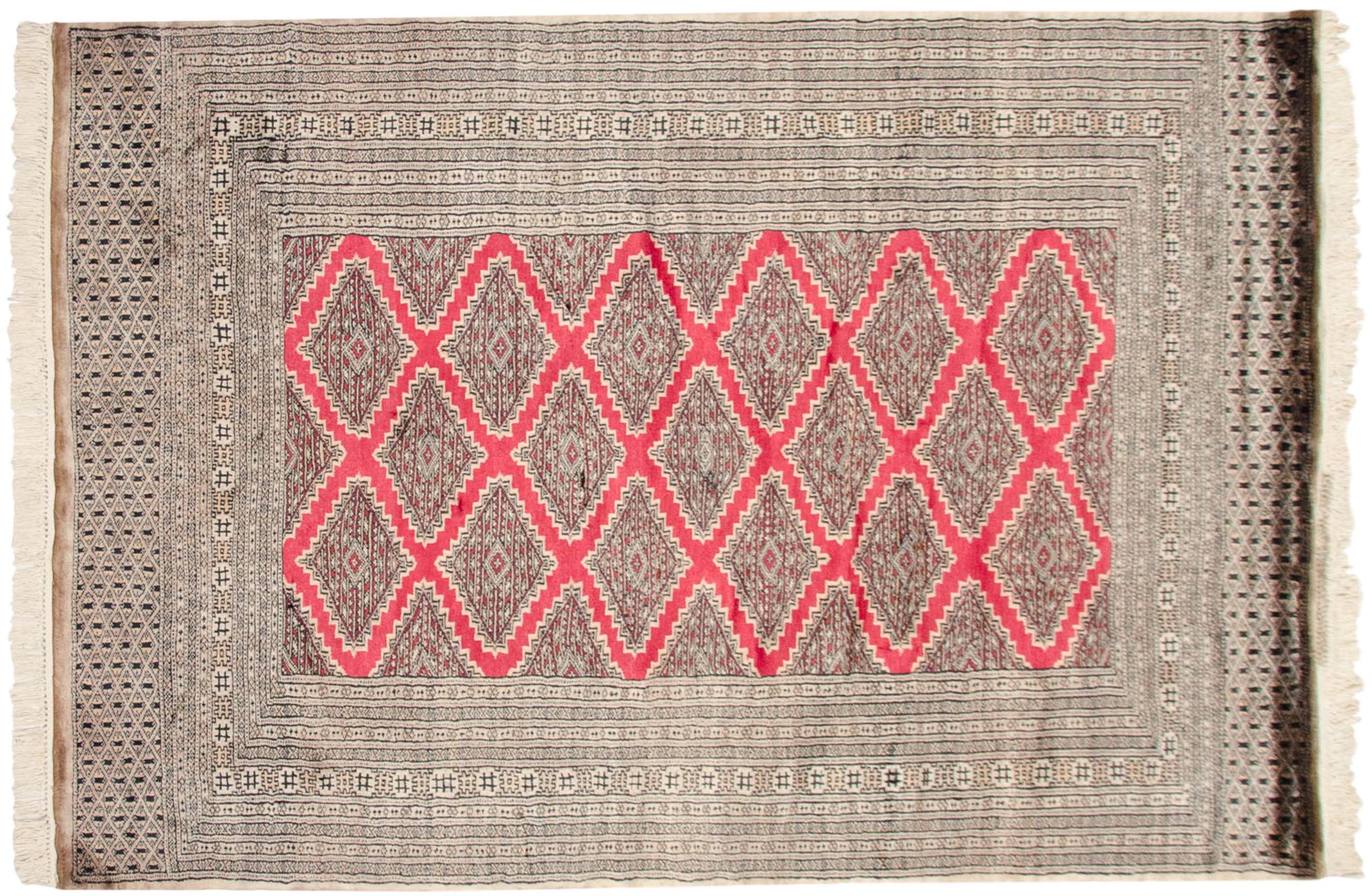 4x6 Vintage Fine Pakistani Turkmen Design Rug - Image 5