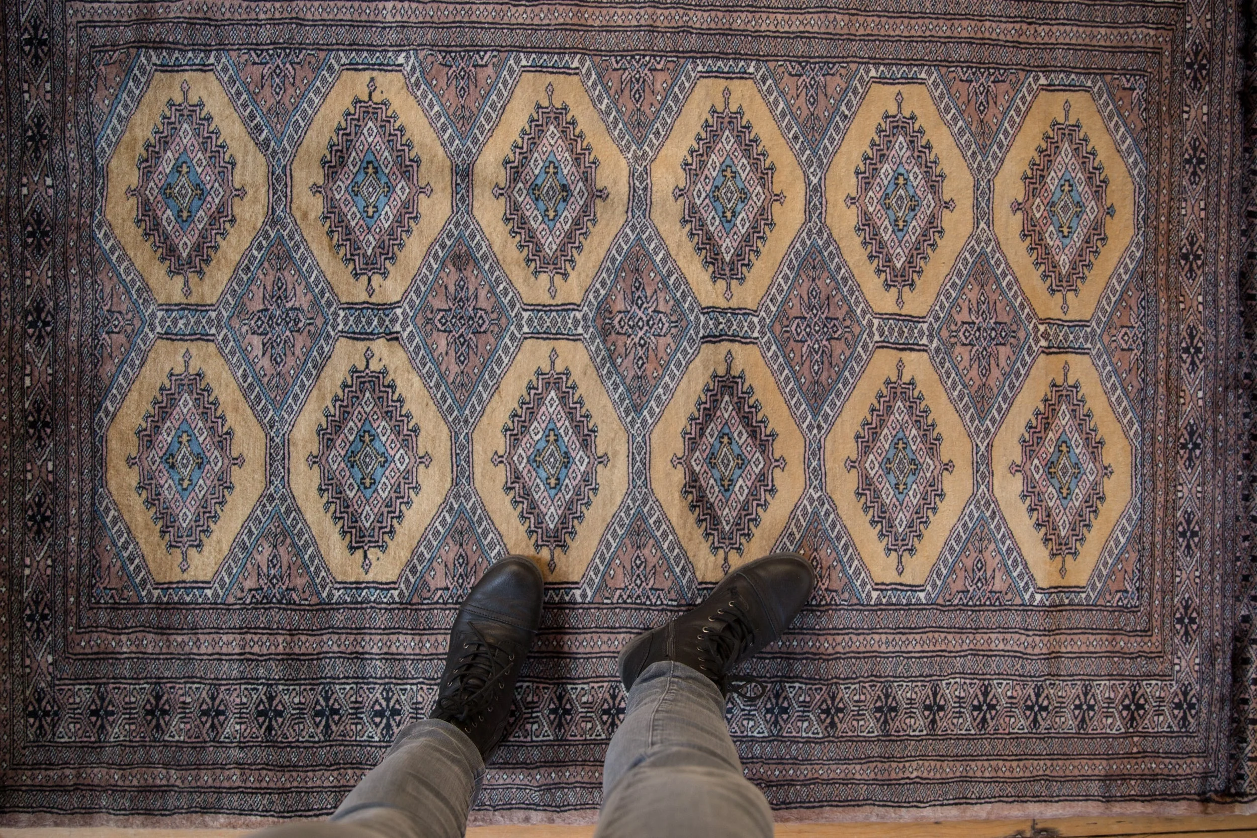 4x6 Vintage Fine Pakistani Turkmen Design Rug - Image 2