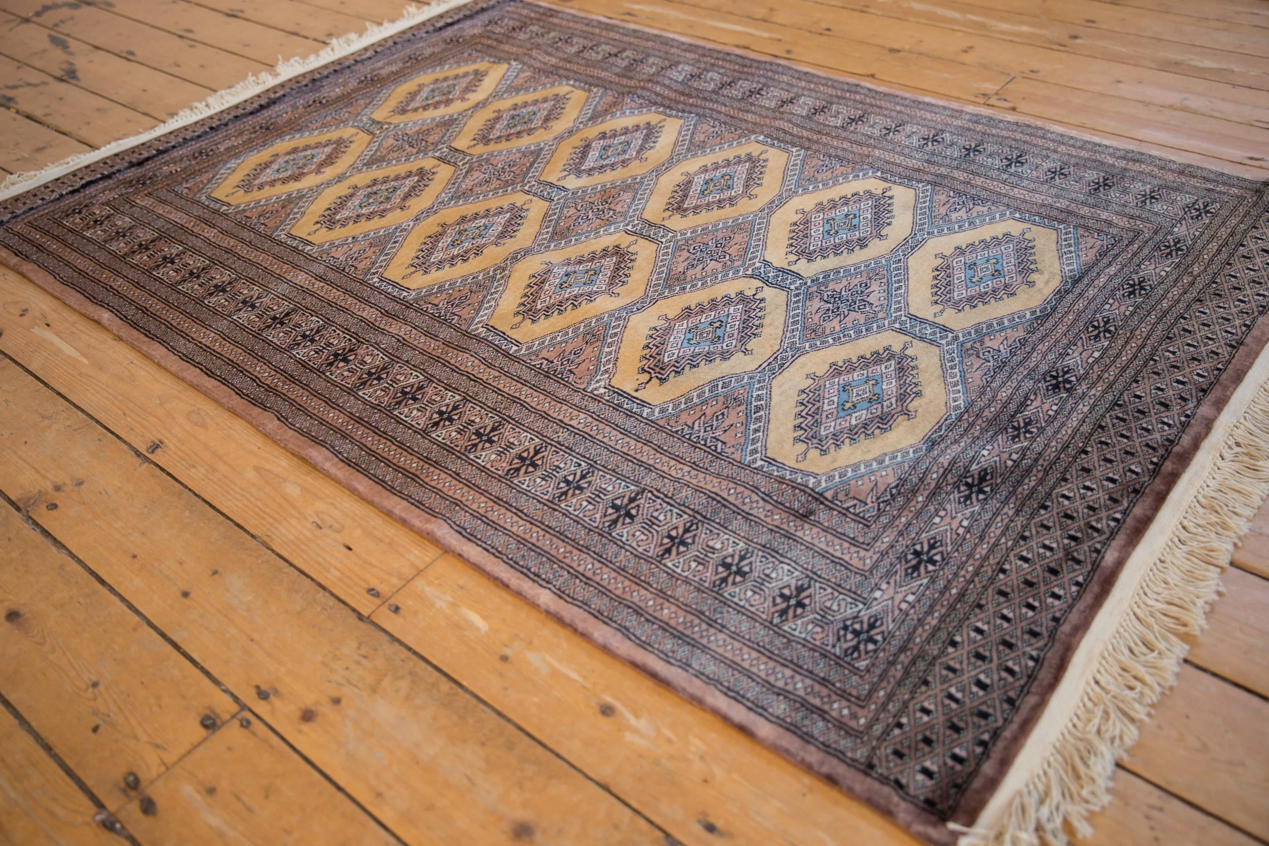 4x6 Vintage Fine Pakistani Turkmen Design Rug - Image 5