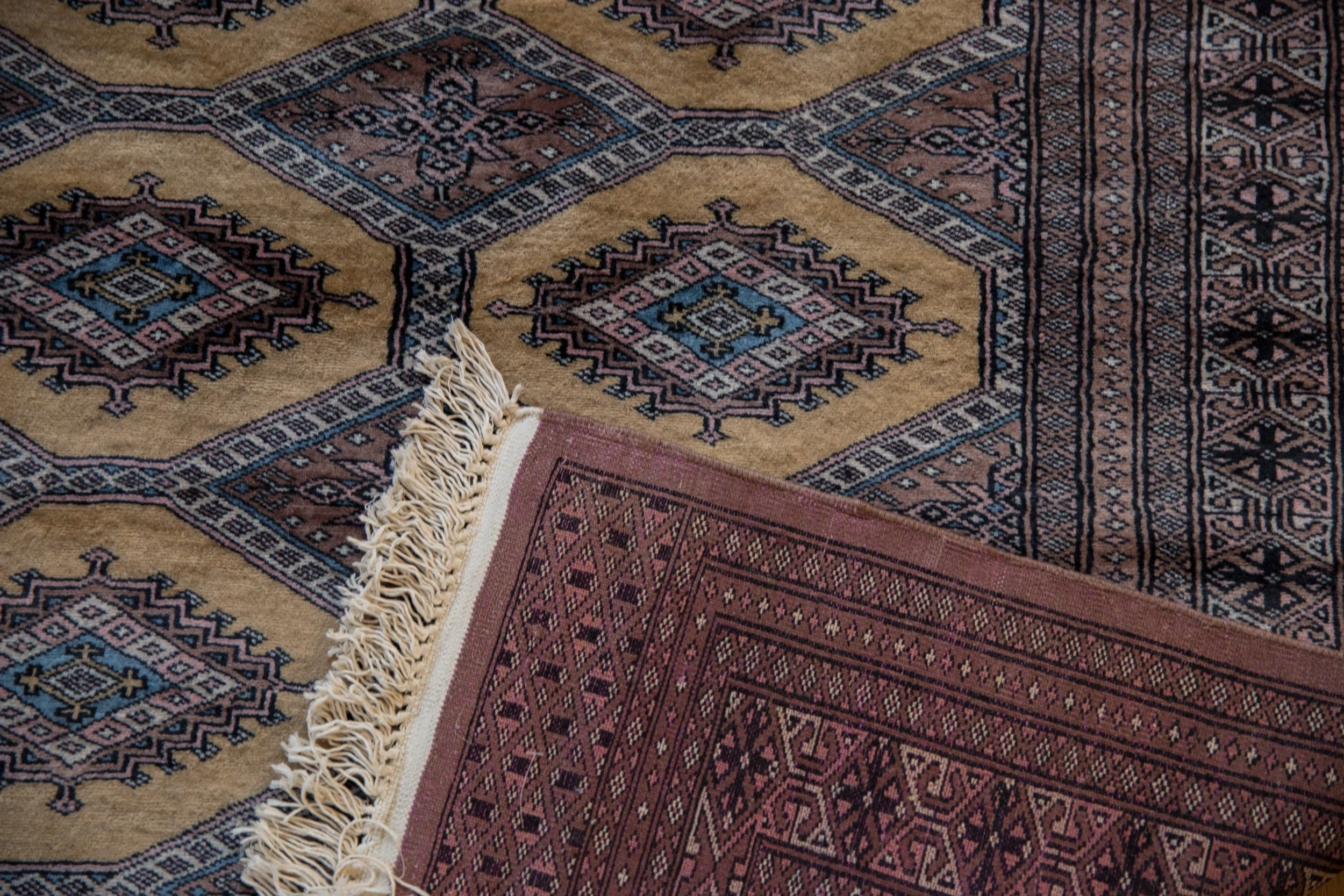 4x6 Vintage Fine Pakistani Turkmen Design Rug - Image 9