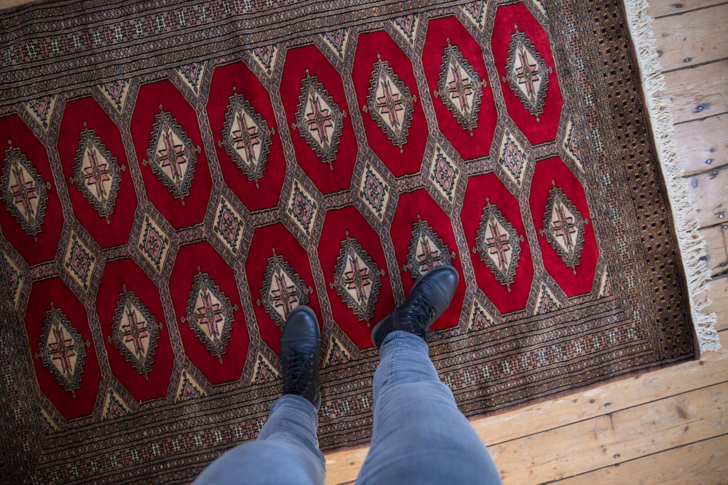 4x6 Vintage Fine Pakistani Turkmen Design Rug - Image 2