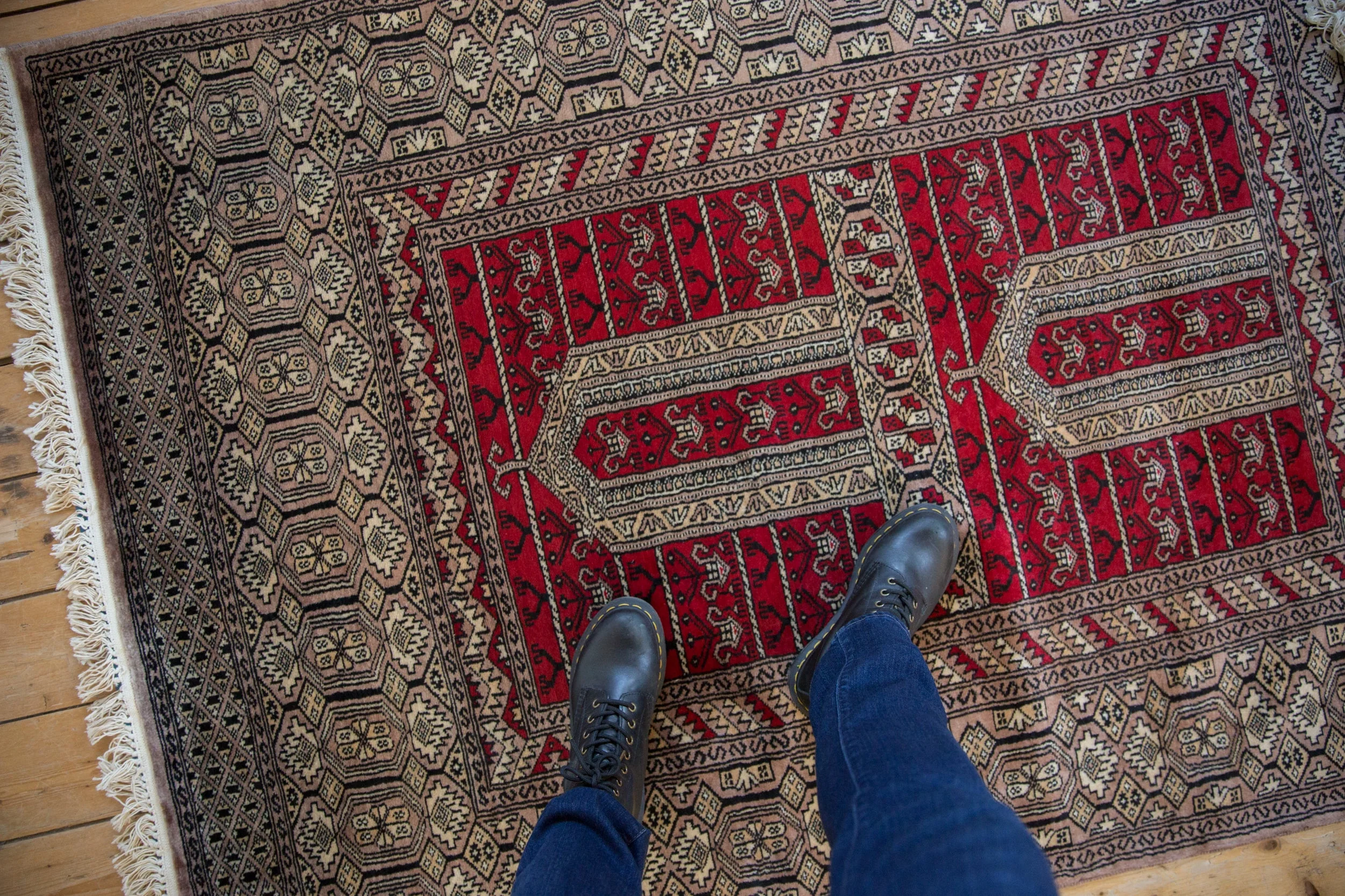 4x6 Vintage Fine Pakistani Turkmen Design Rug - Image 2