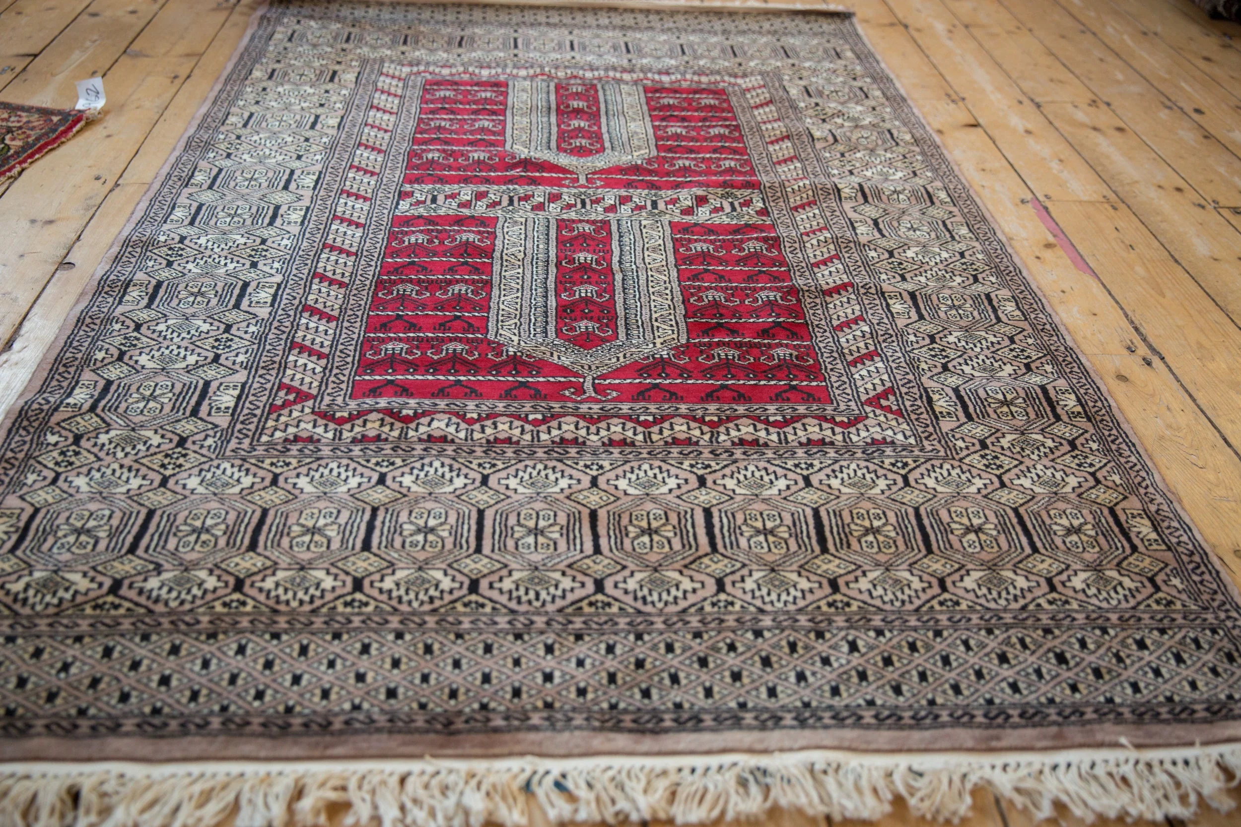 4x6 Vintage Fine Pakistani Turkmen Design Rug - Image 4