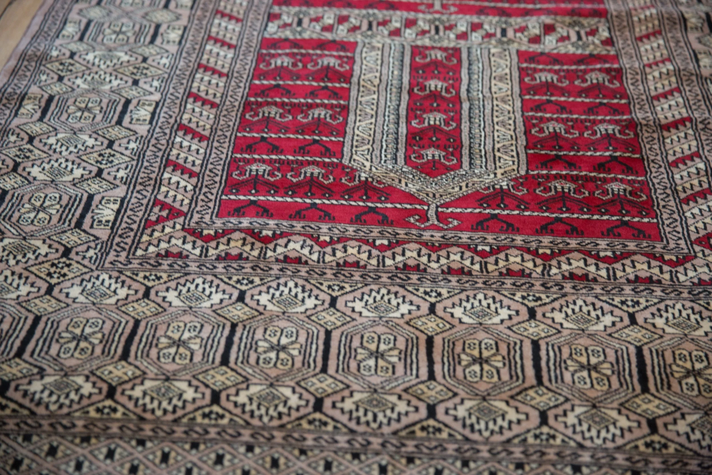 4x6 Vintage Fine Pakistani Turkmen Design Rug - Image 5