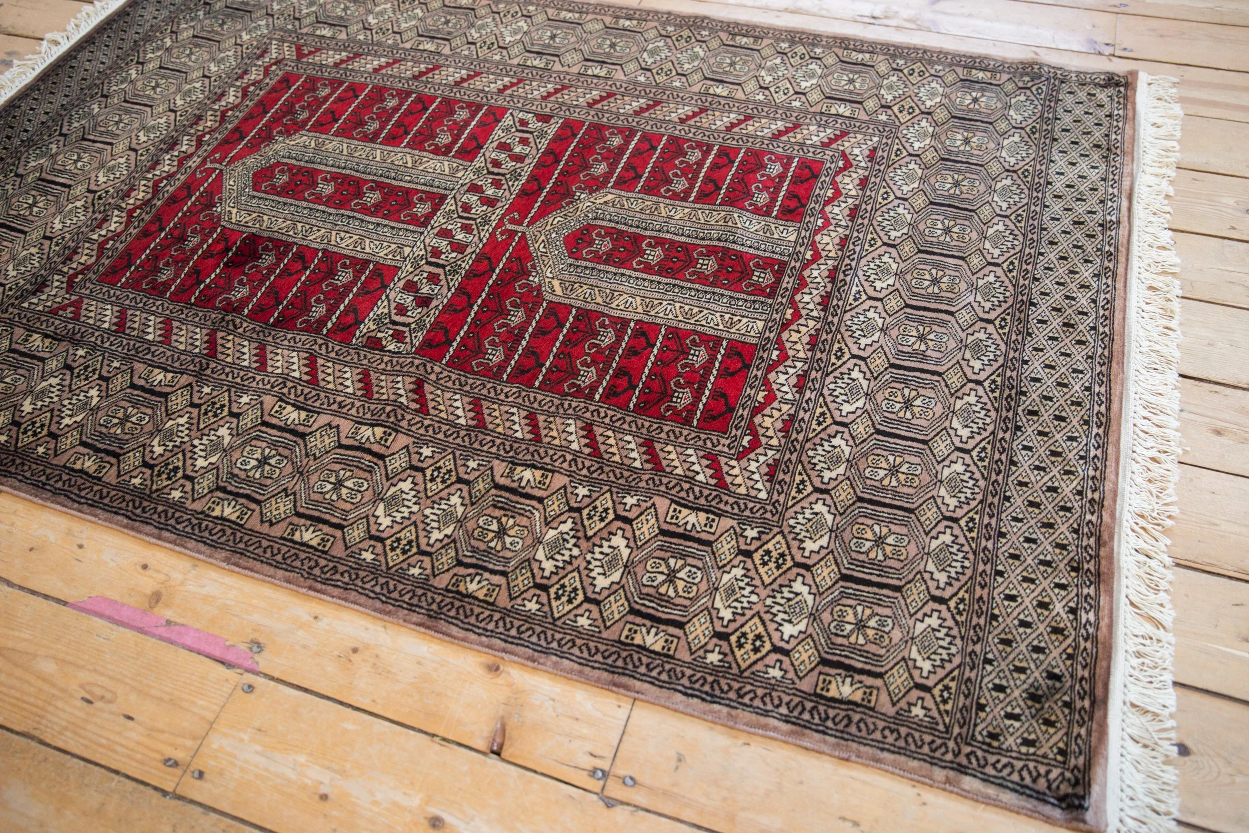 4x6 Vintage Fine Pakistani Turkmen Design Rug - Image 7