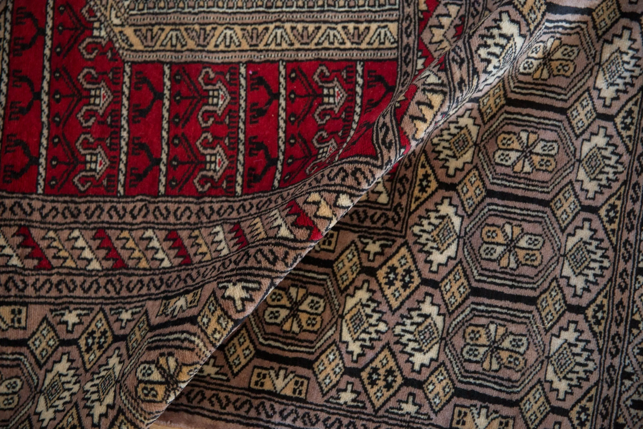 4x6 Vintage Fine Pakistani Turkmen Design Rug - Image 8