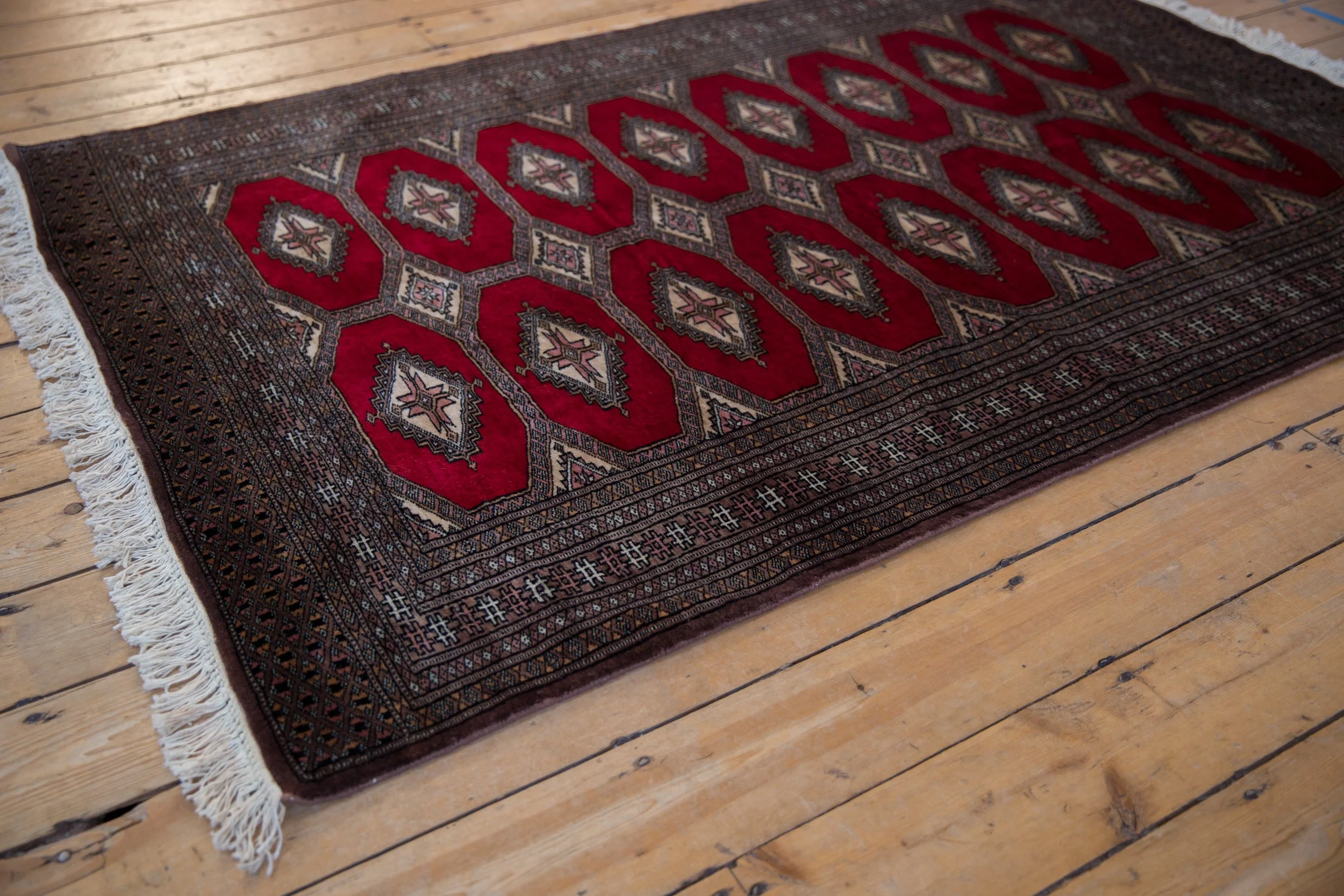 4x6 Vintage Fine Pakistani Turkmen Design Rug - Image 5