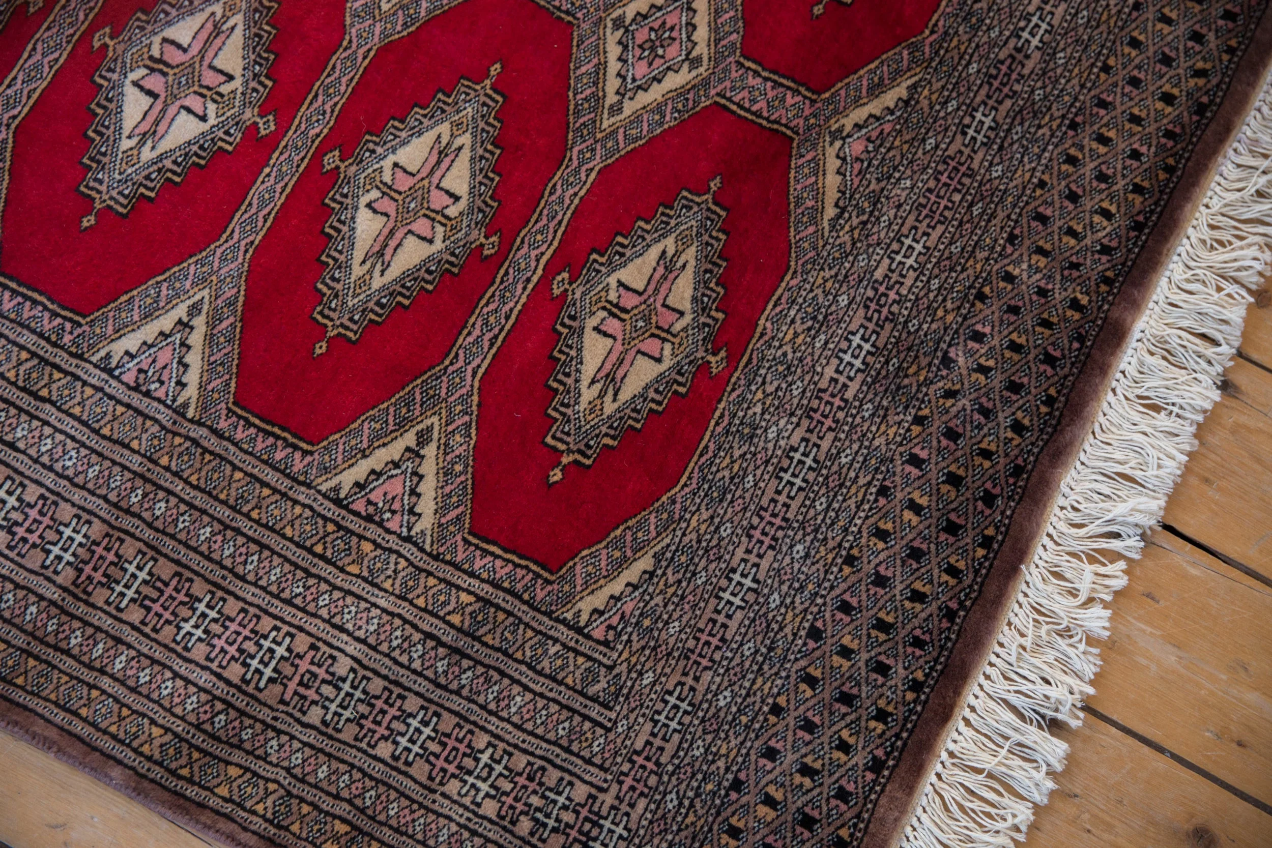 4x6 Vintage Fine Pakistani Turkmen Design Rug - Image 7