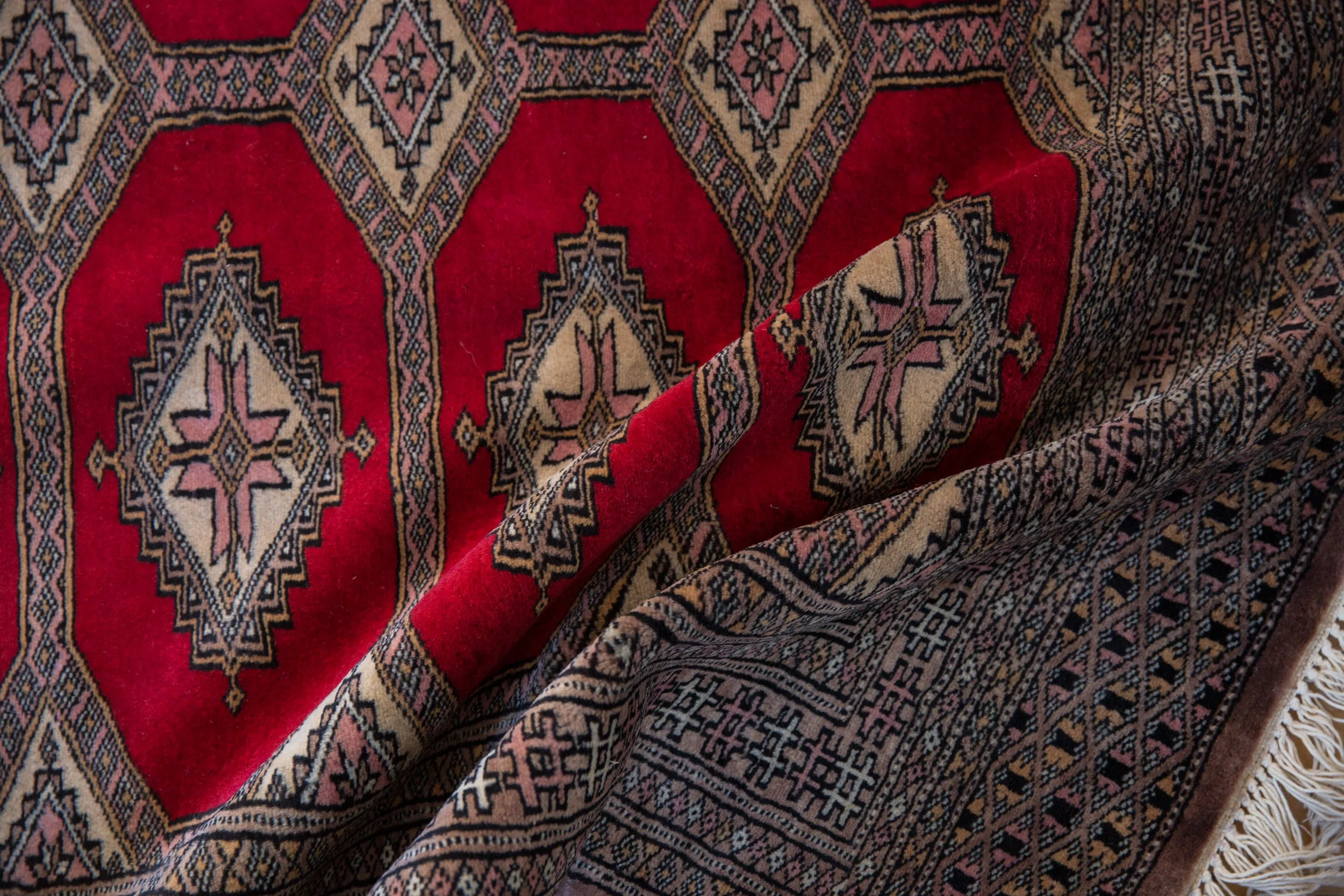 4x6 Vintage Fine Pakistani Turkmen Design Rug - Image 8