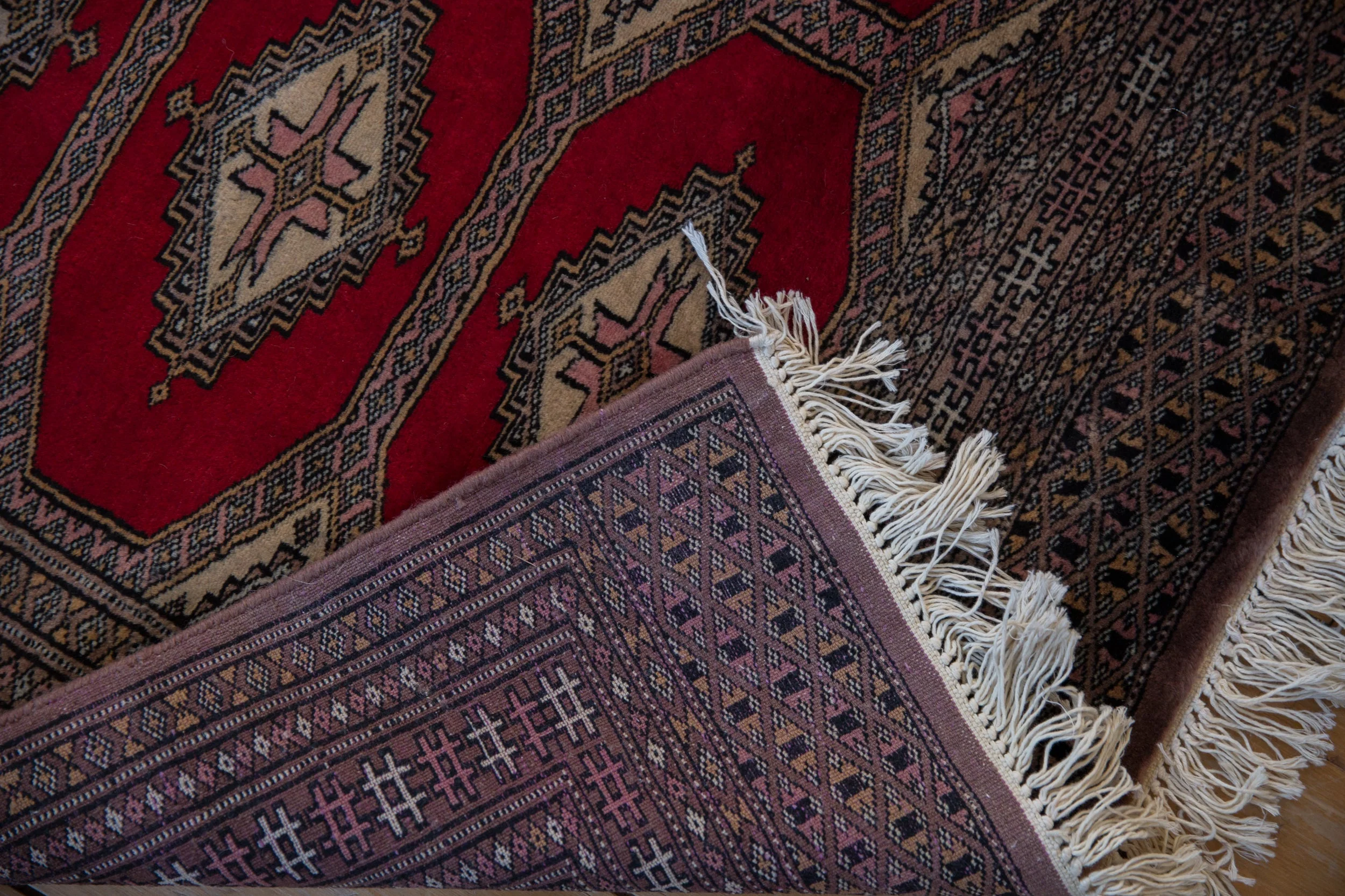 4x6 Vintage Fine Pakistani Turkmen Design Rug - Image 9