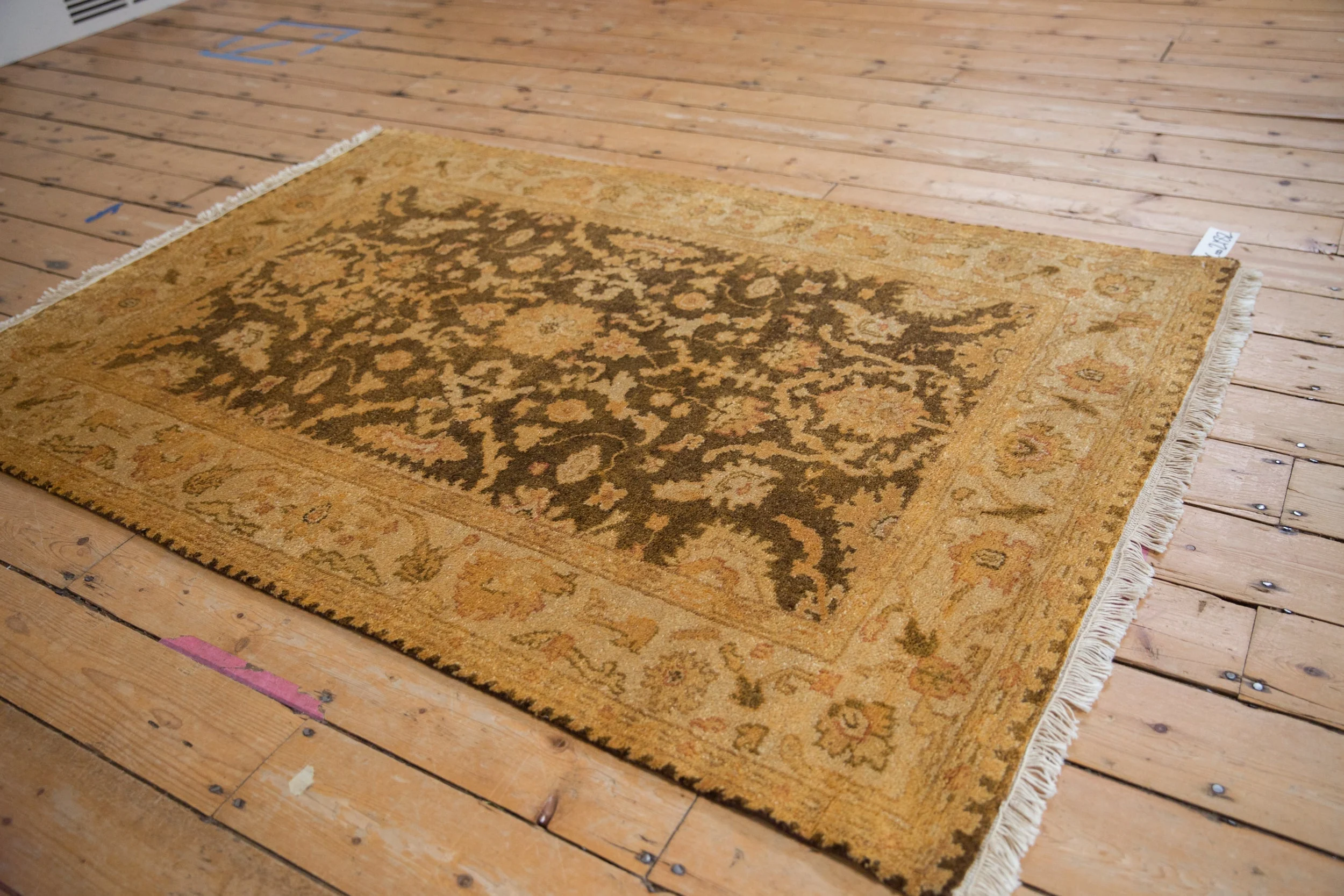 4x6 Vintage Gold Wash Indian Oushak Design Rug - Image 6