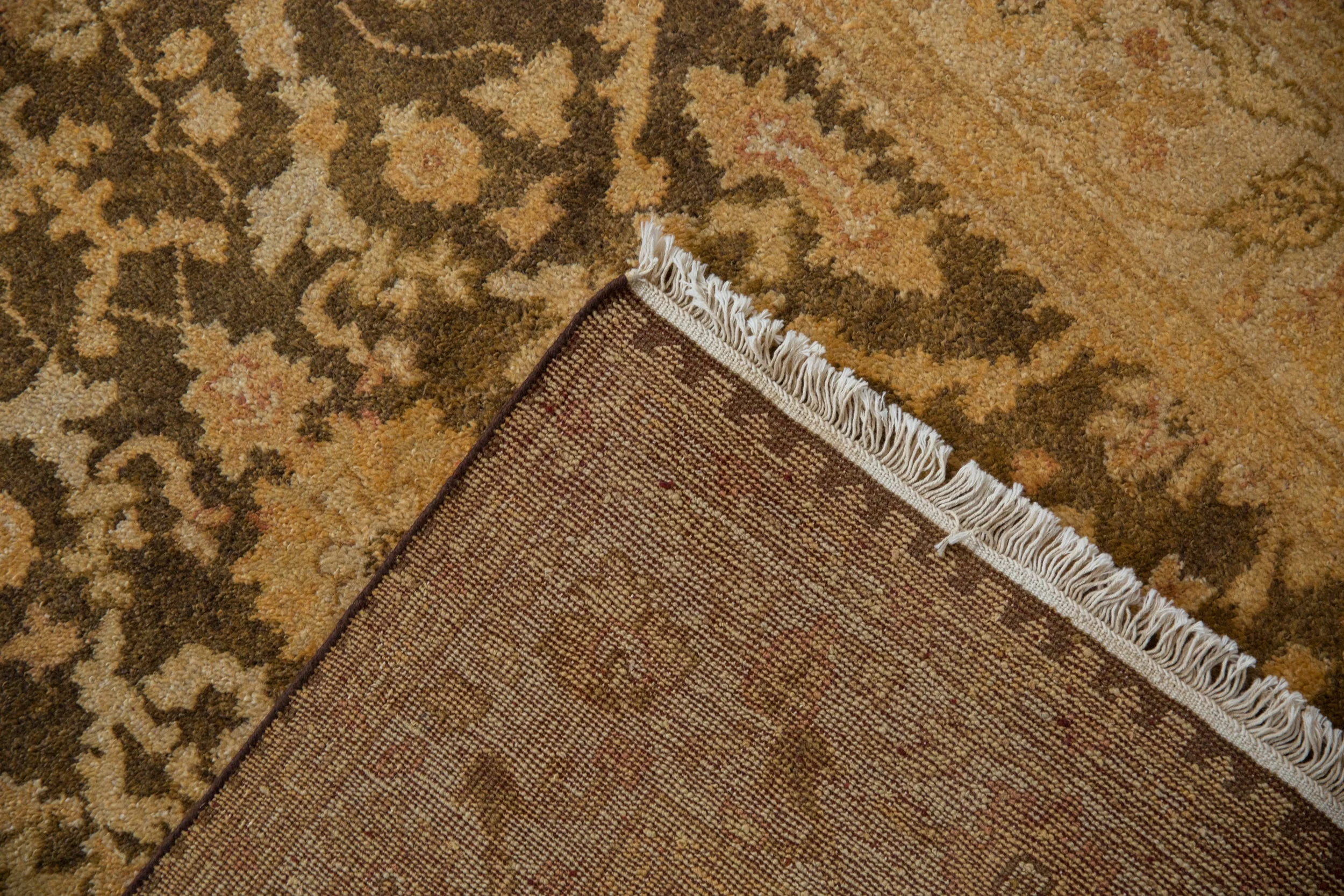 4x6 Vintage Gold Wash Indian Oushak Design Rug - Image 8