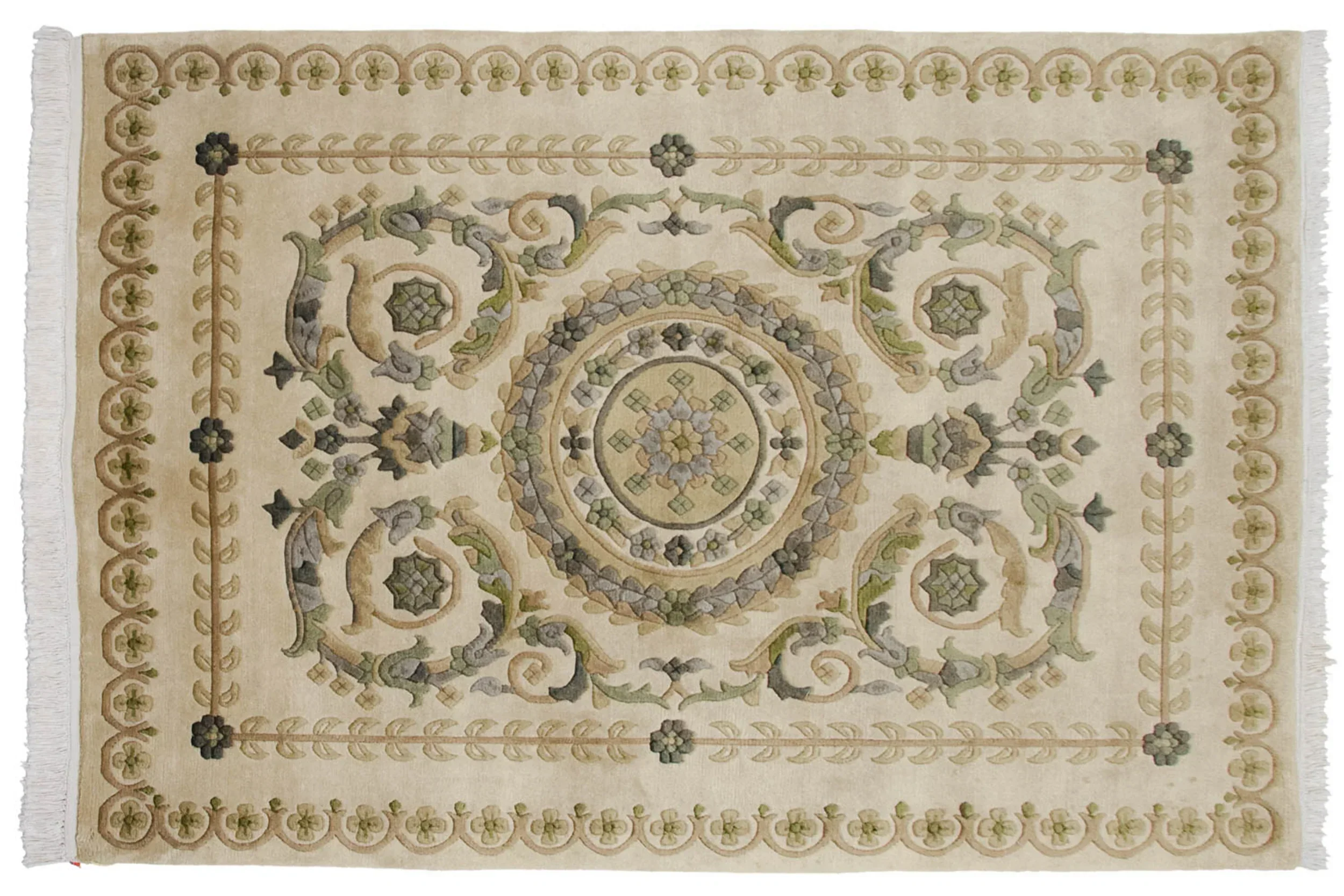 4x6 Vintage Indian Savonnerie Design Rug - Image 2
