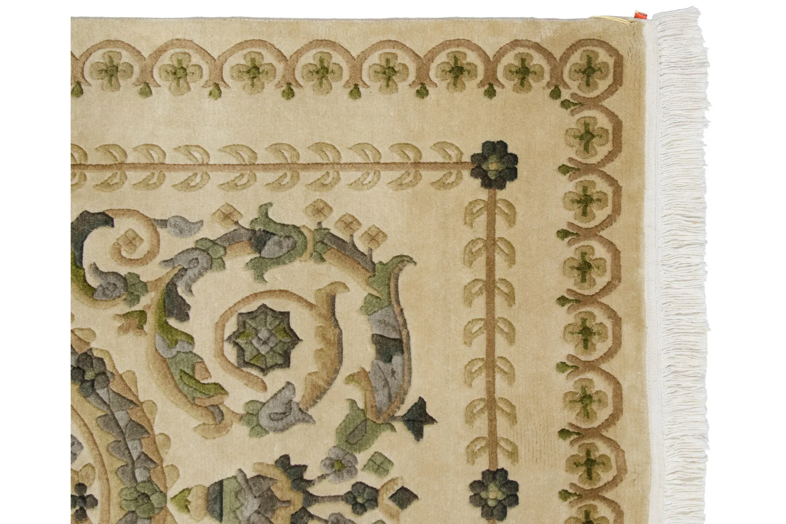 4x6 Vintage Indian Savonnerie Design Rug - Image 3