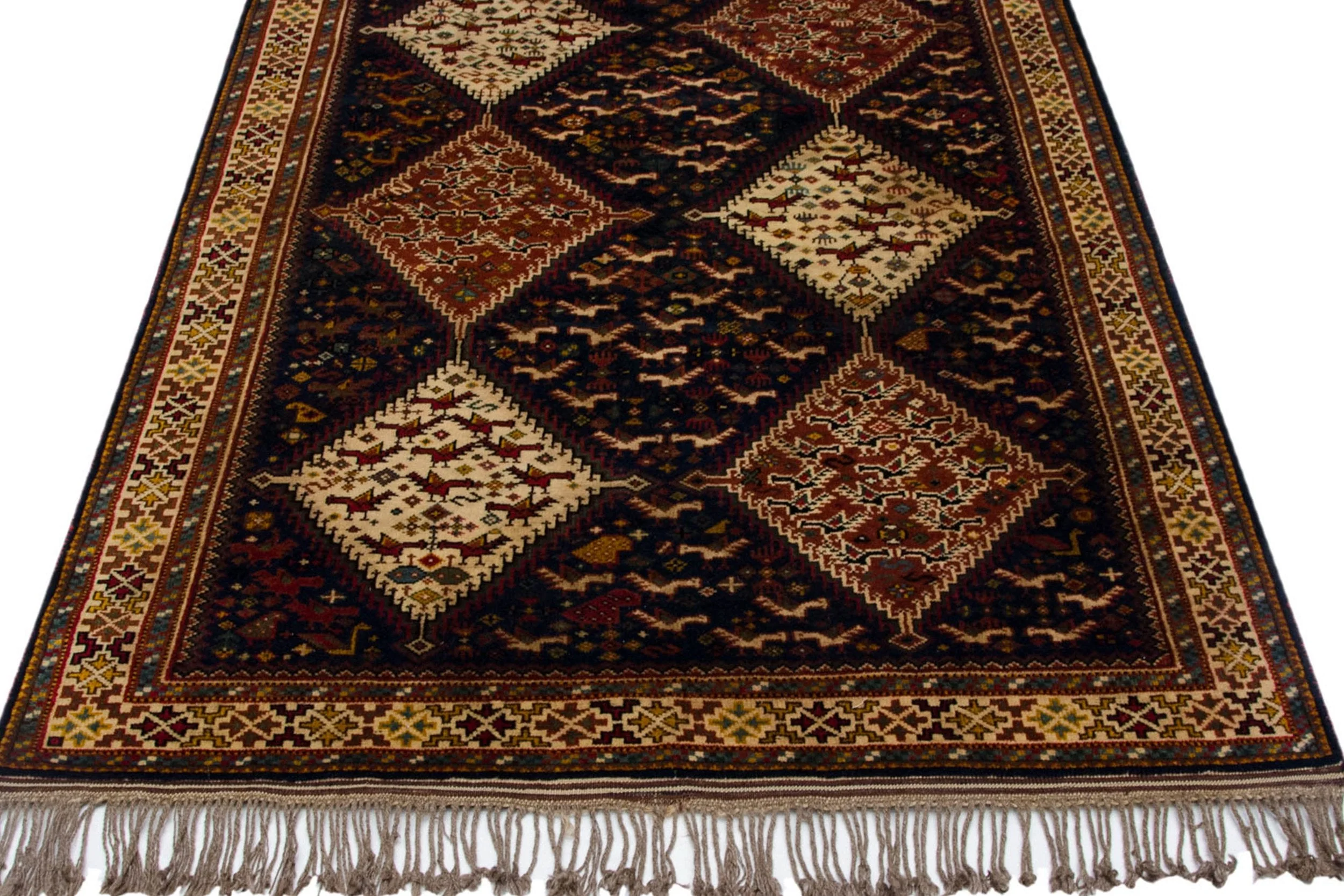 4x6 Vintage Indian Shiraz Design Rug - Image 2