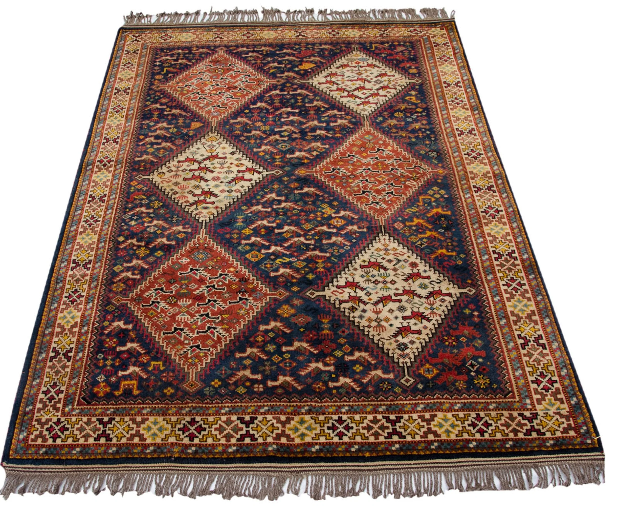 4x6 Vintage Indian Shiraz Design Rug - Image 3