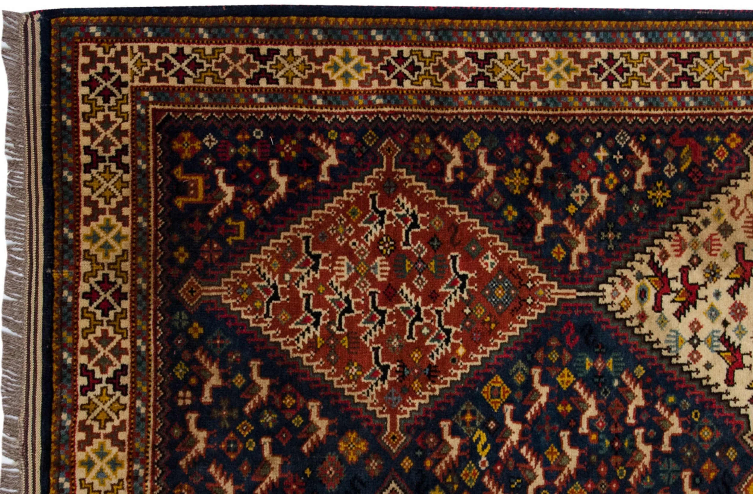 4x6 Vintage Indian Shiraz Design Rug - Image 4