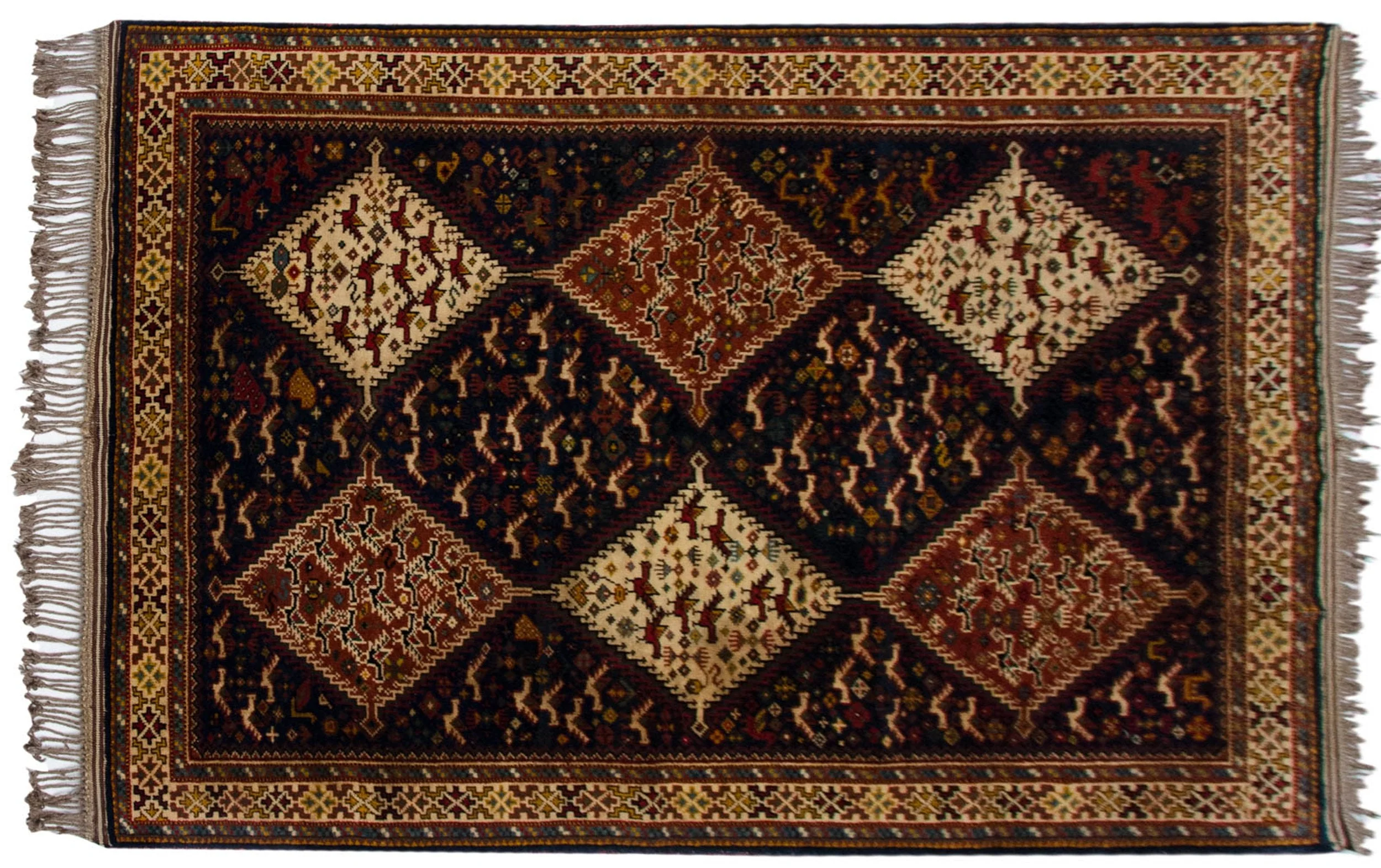 4x6 Vintage Indian Shiraz Design Rug - Image 6