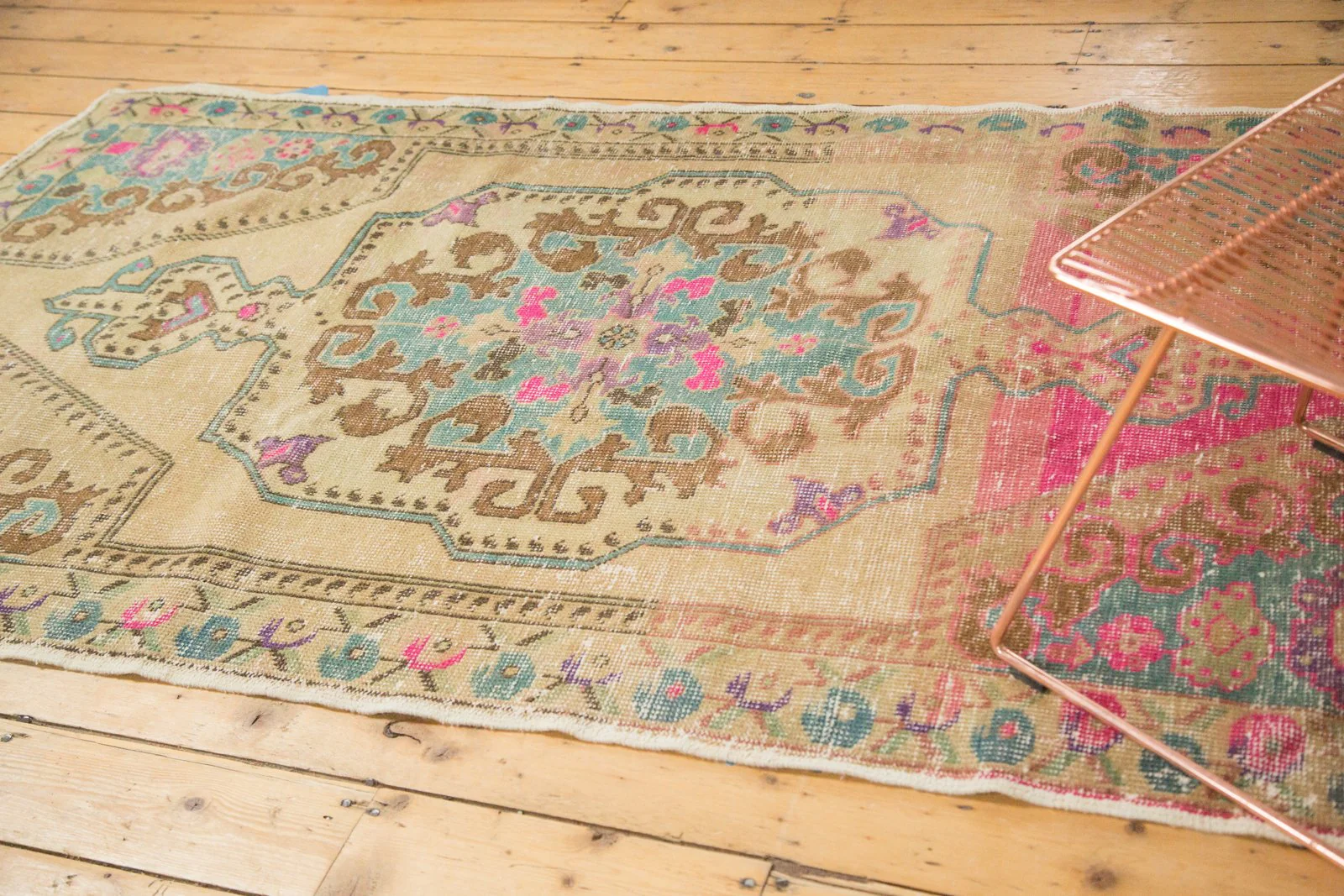 4x7.5 Vintage Distressed Oushak Rug - Image 3