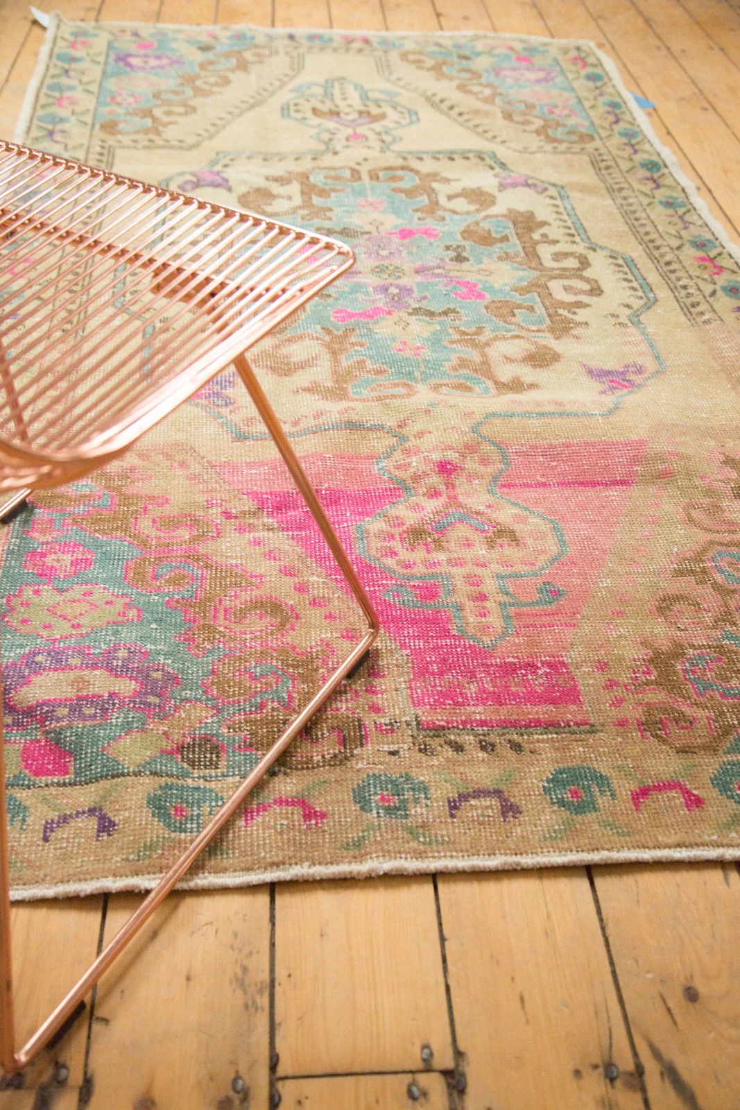 4x7.5 Vintage Distressed Oushak Rug - Image 4