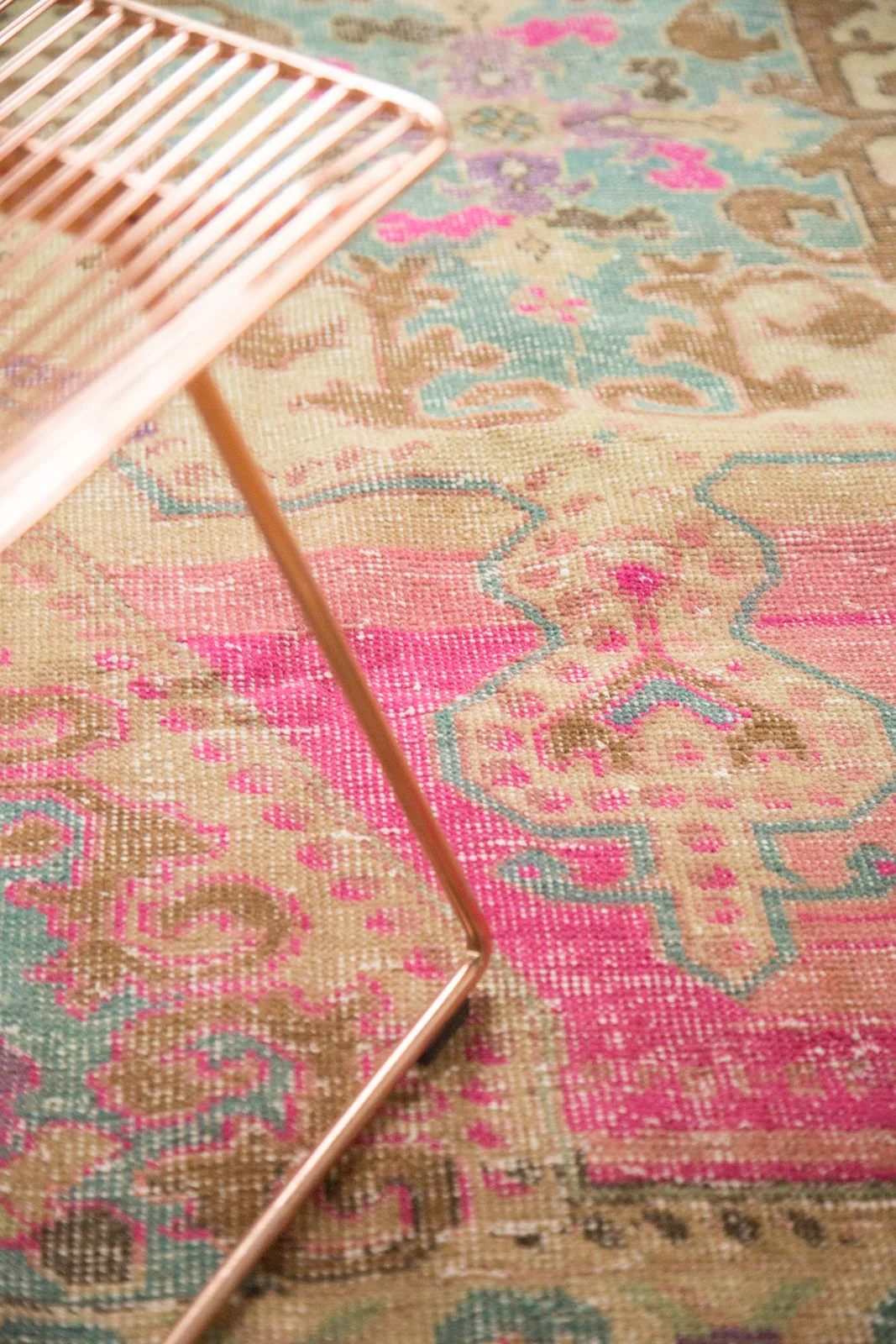 4x7.5 Vintage Distressed Oushak Rug - Image 5