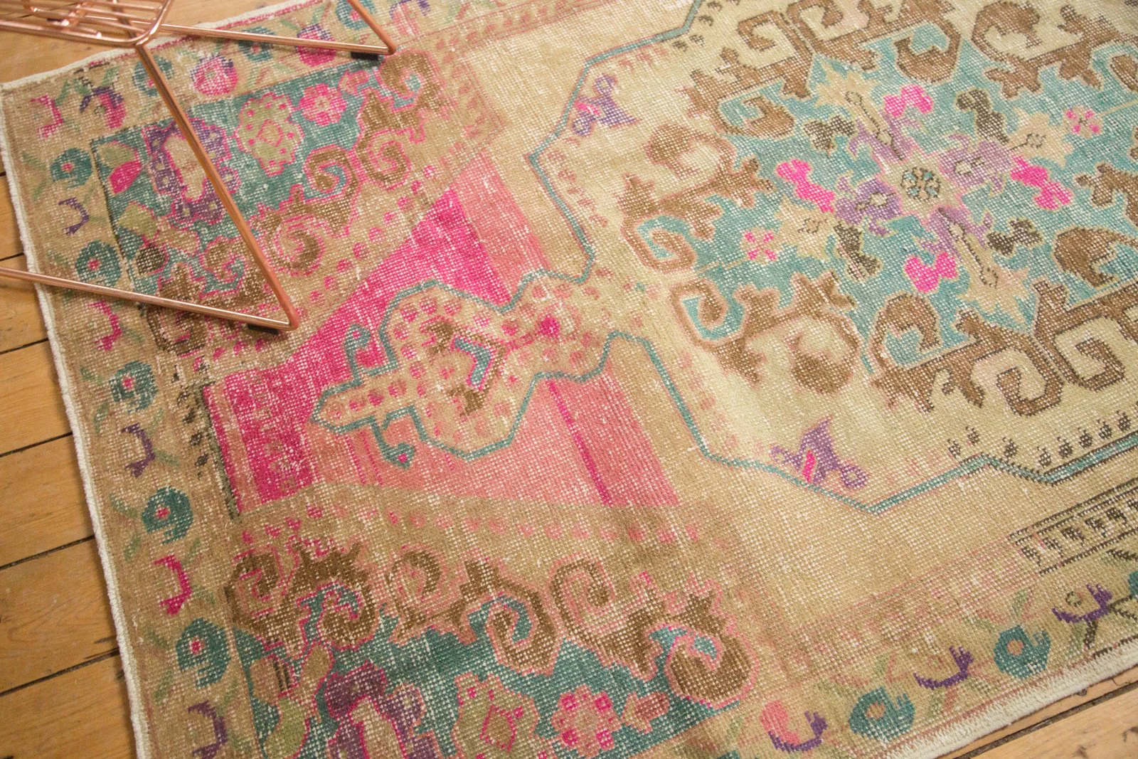 4x7.5 Vintage Distressed Oushak Rug - Image 6