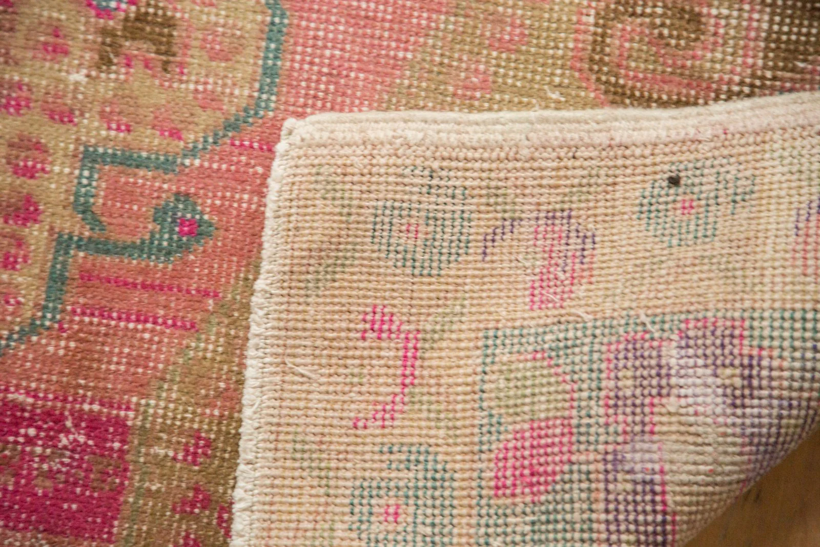 4x7.5 Vintage Distressed Oushak Rug - Image 7