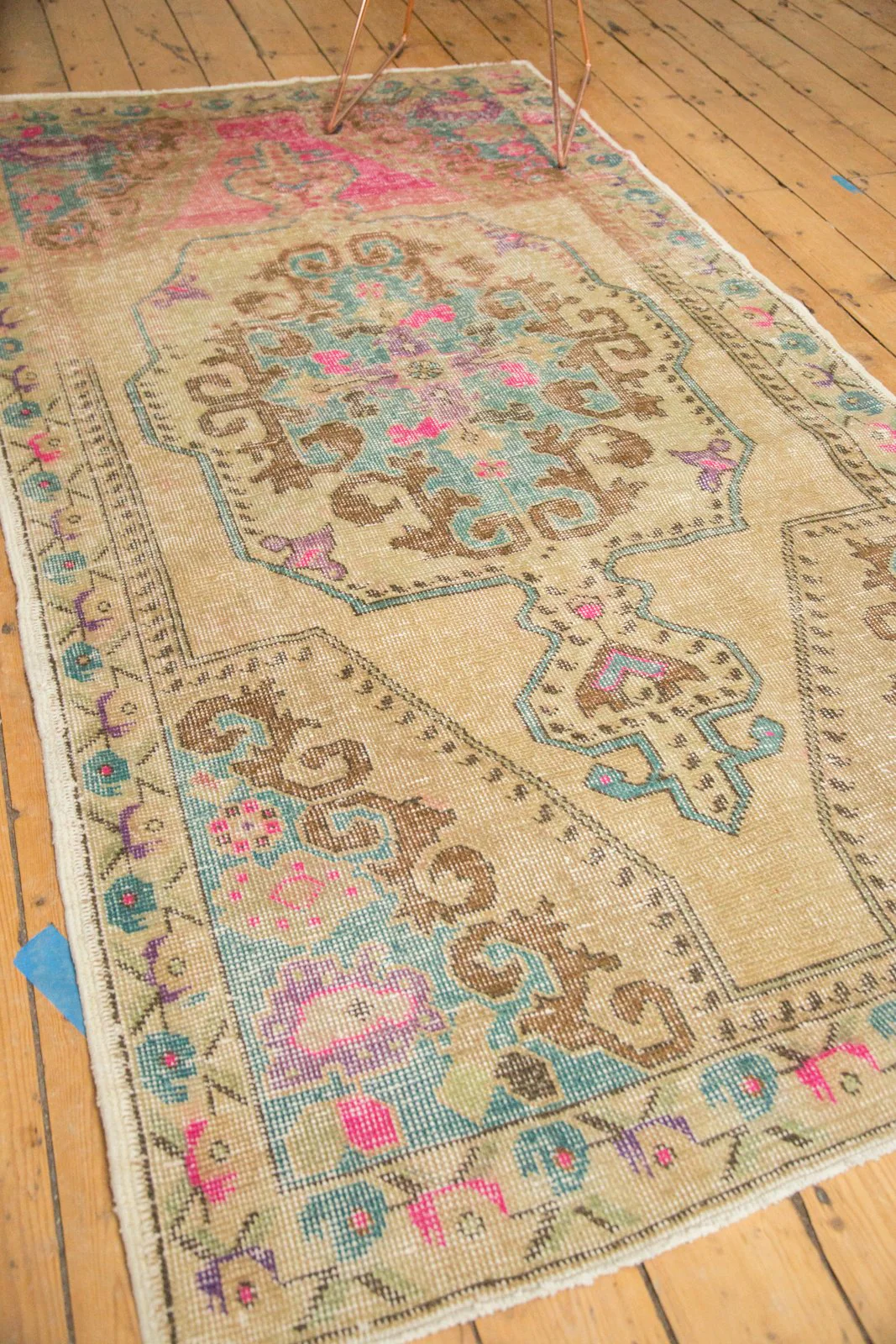 4x7.5 Vintage Distressed Oushak Rug - Image 8