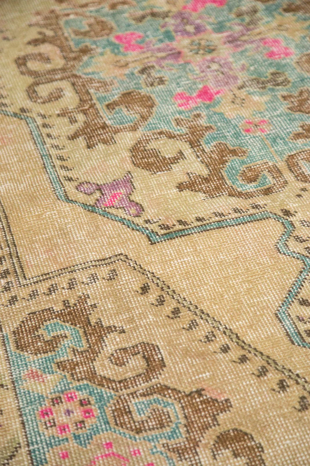 4x7.5 Vintage Distressed Oushak Rug - Image 9