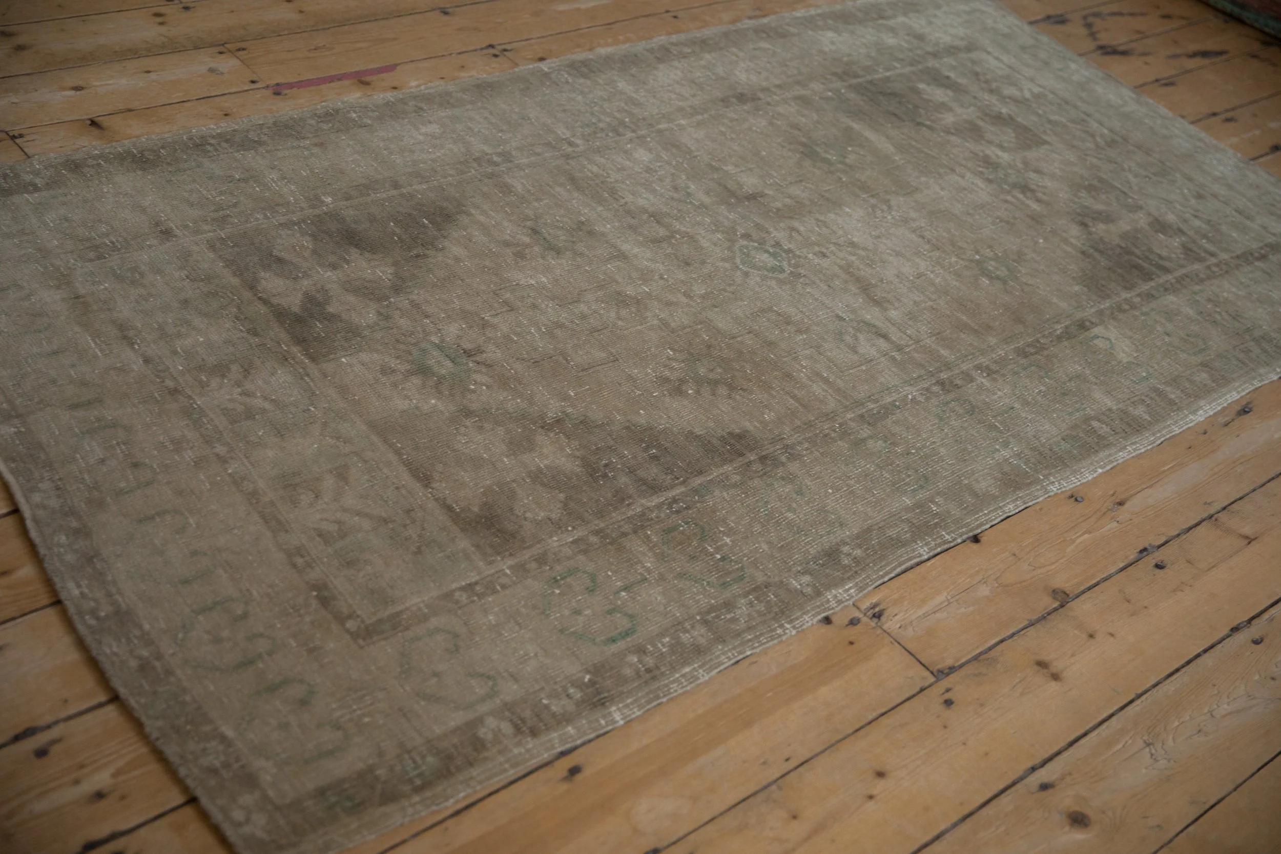 4x7.5 Vintage Distressed Oushak Rug - Image 6