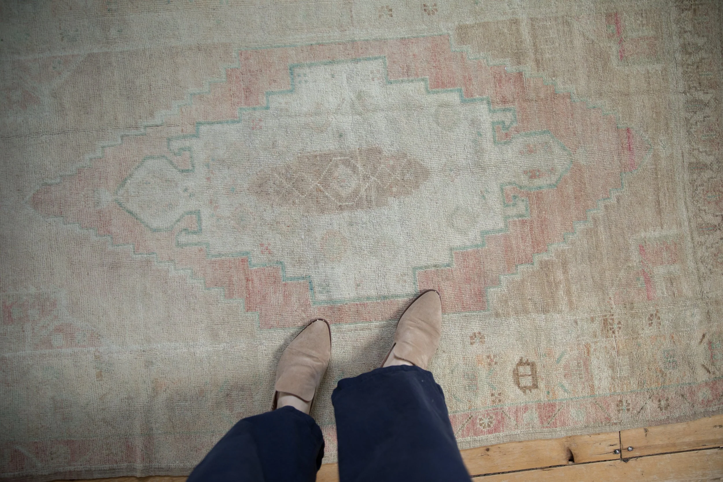 4x7.5 Vintage Distressed Oushak Rug - Image 2