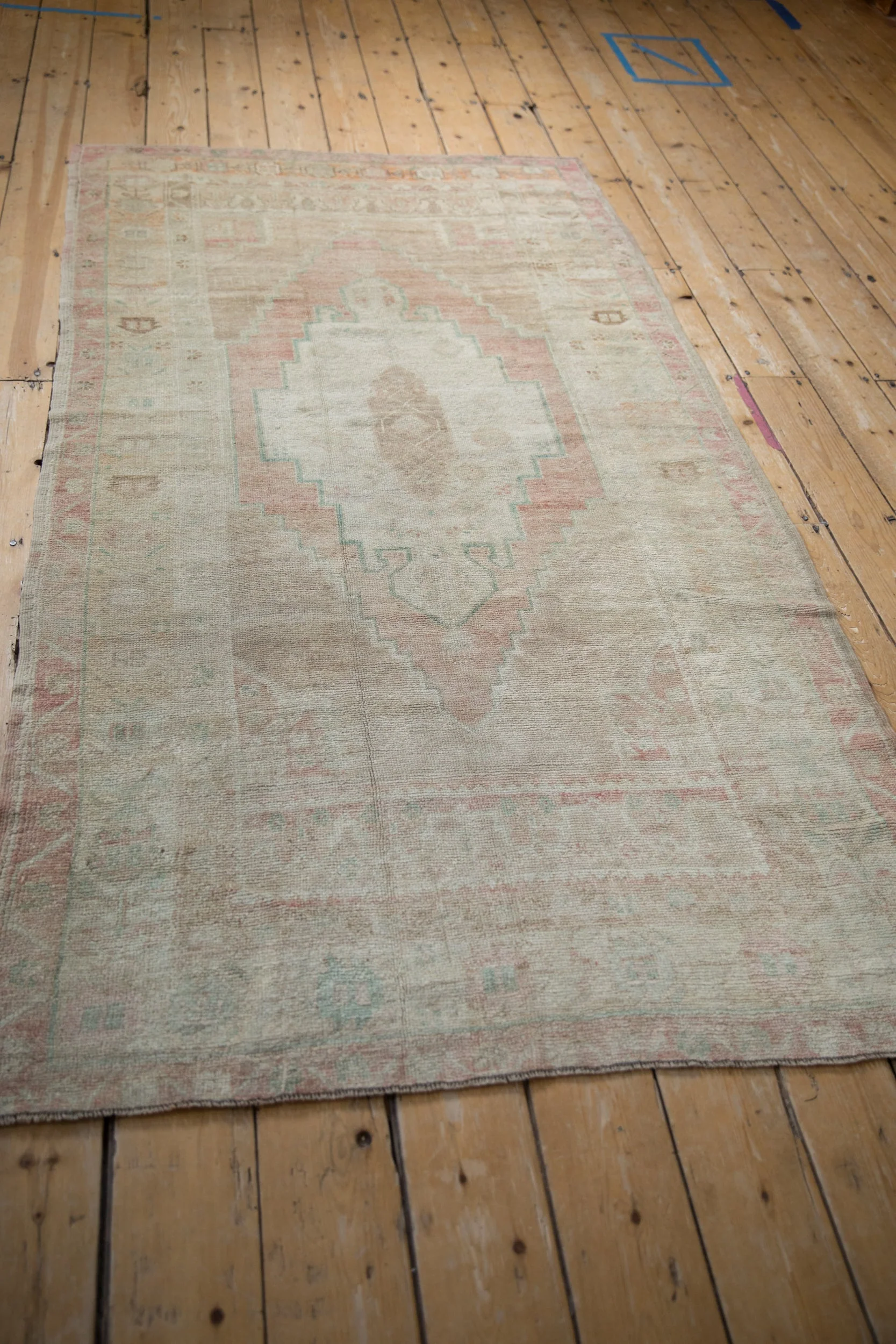 4x7.5 Vintage Distressed Oushak Rug - Image 7